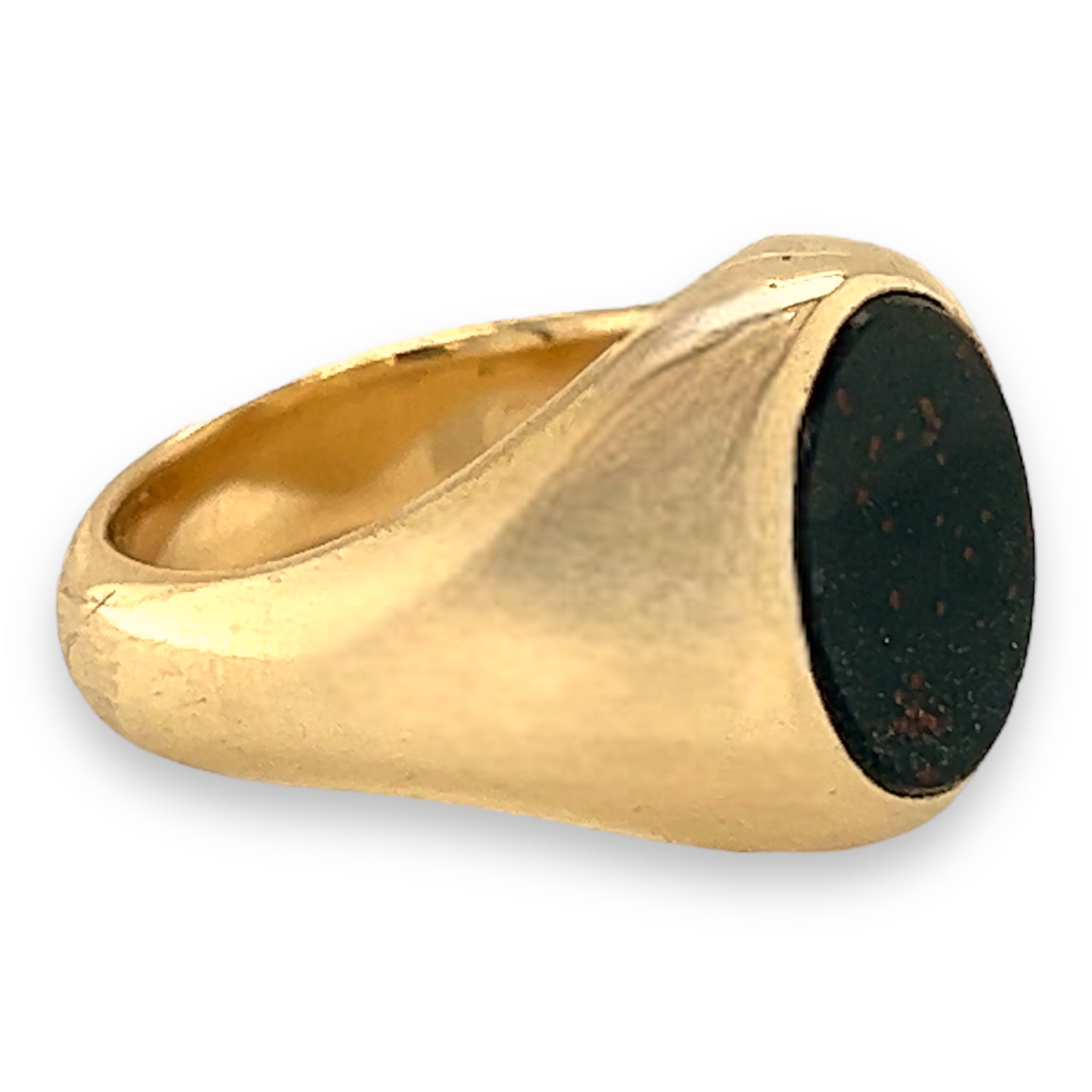 9ct Yellow Gold & Bloodstone Heavy Signet Ring - Wildsmith Jewellery