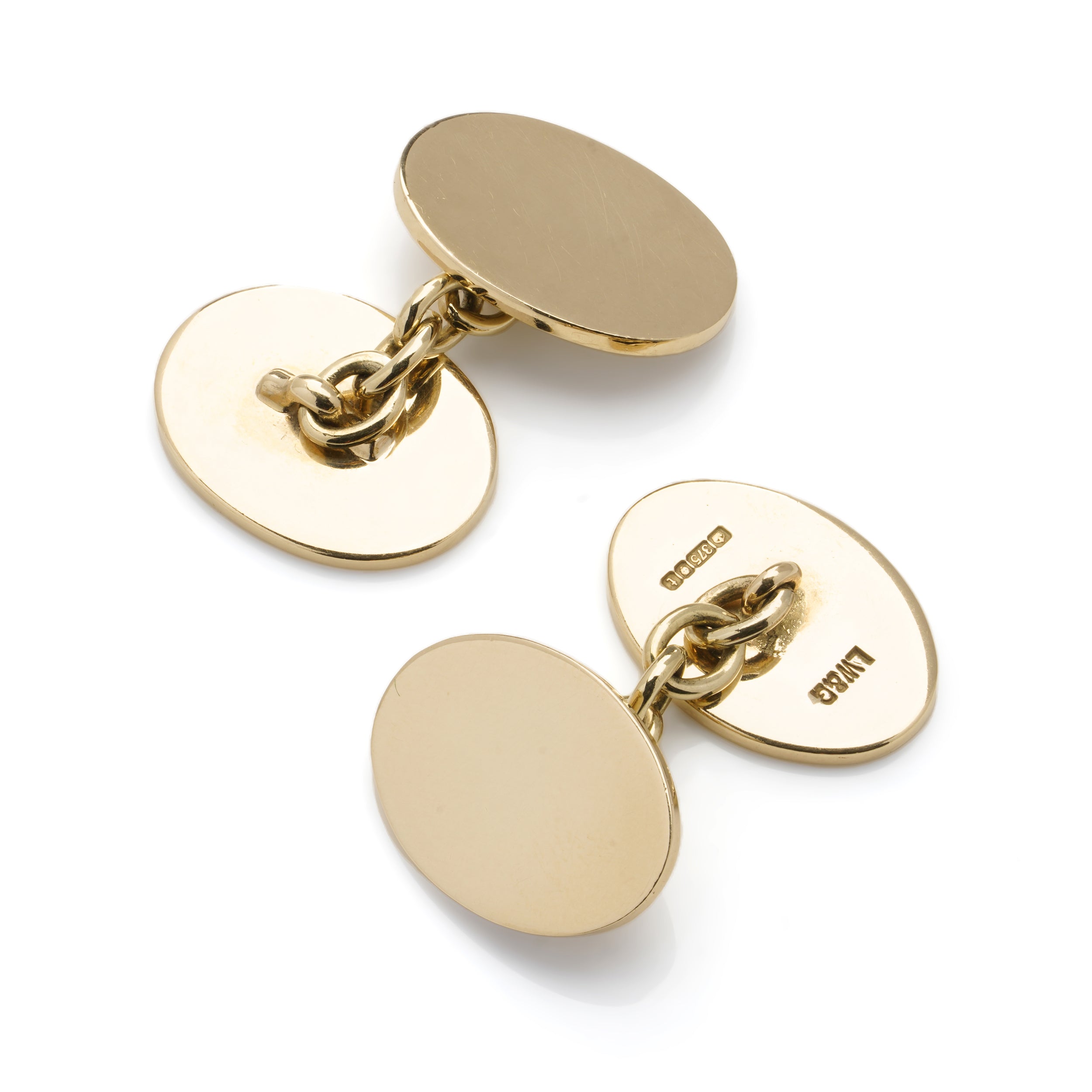 Gold Oval Cufflinks - Wildsmith Jewellery