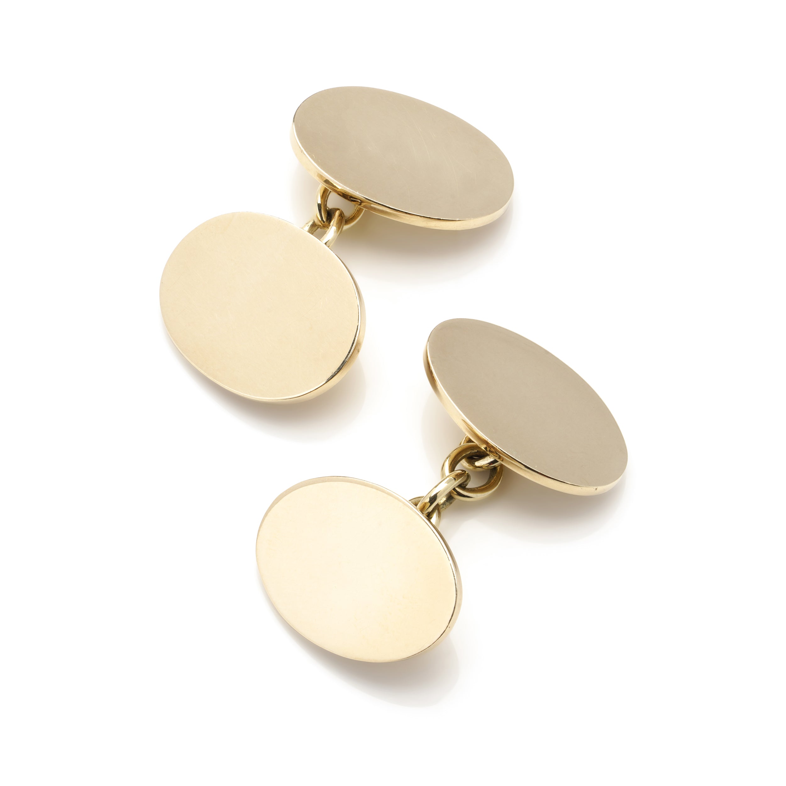 Gold Oval Cufflinks - Wildsmith Jewellery