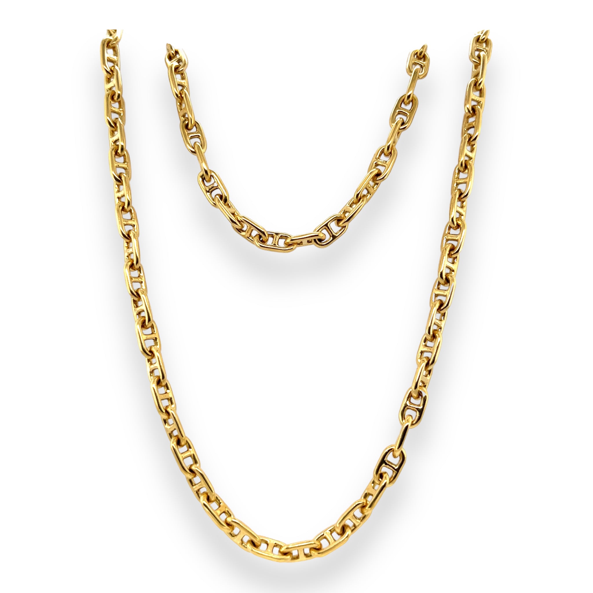 Vintage Hermes Paris Chain d'Ancre necklace in 18ct Gold