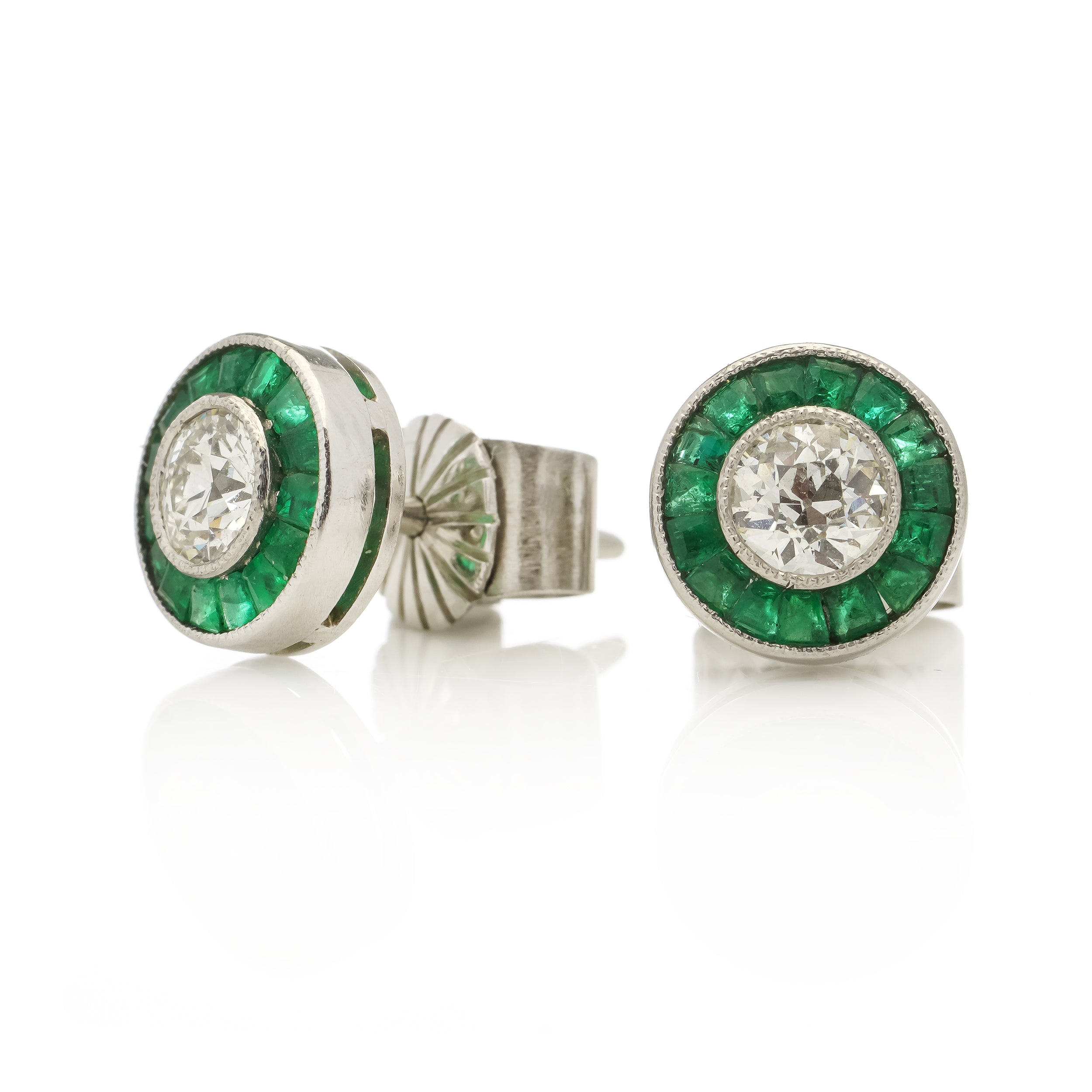 Emerald and Diamond Earrings - Wildsmith Jewellery