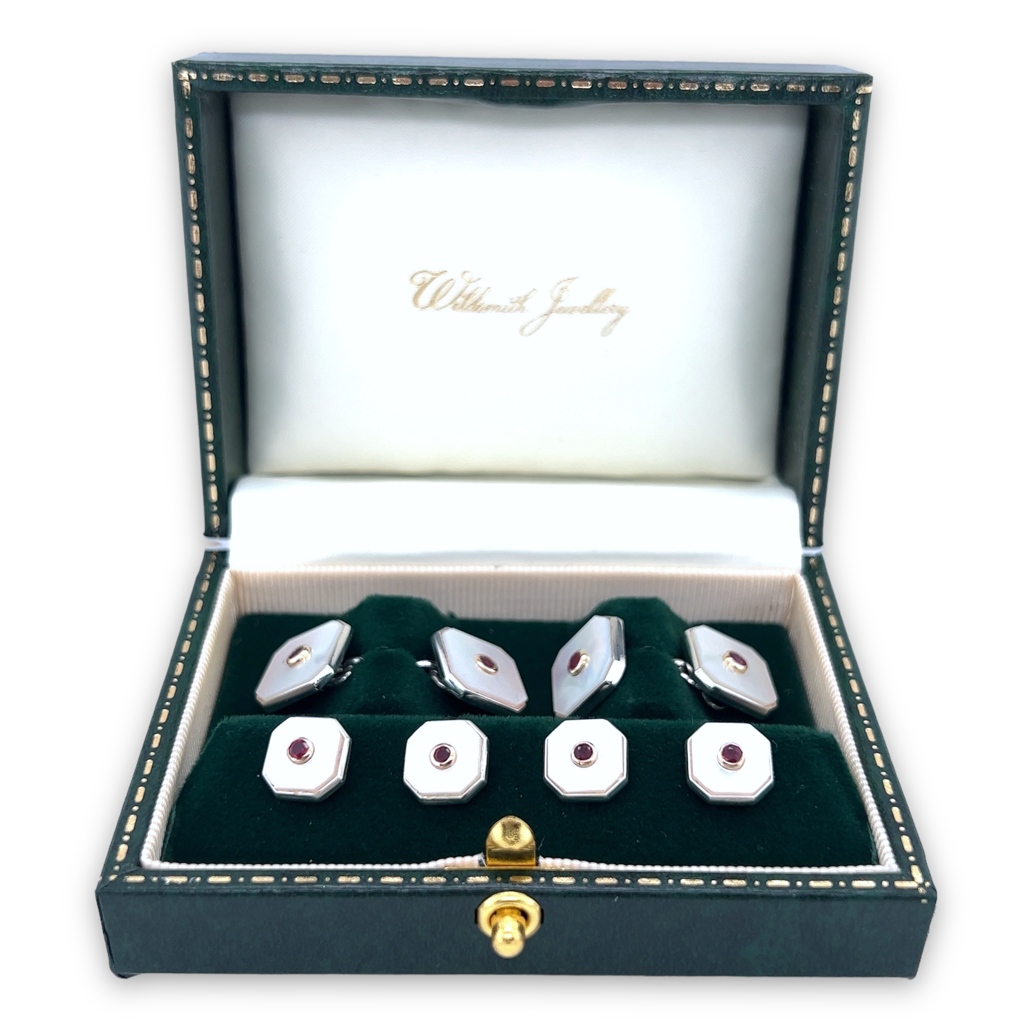 Ruby & Mother of Pearl Dress Set - Wildsmith Jewellery Shirt Studs