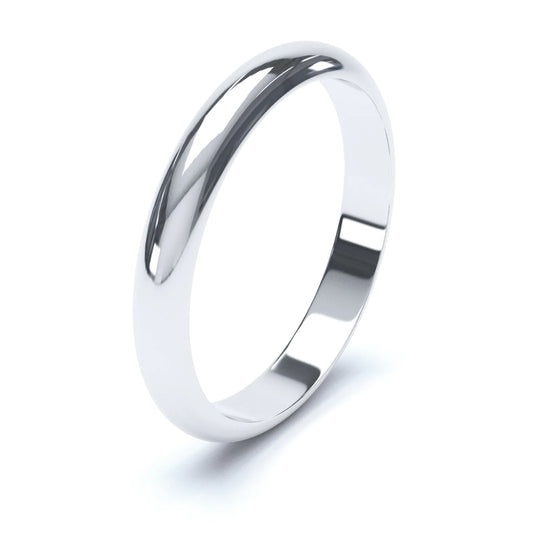 D Shaped White Gold Wedding Ring - Wildsmith Jewellery