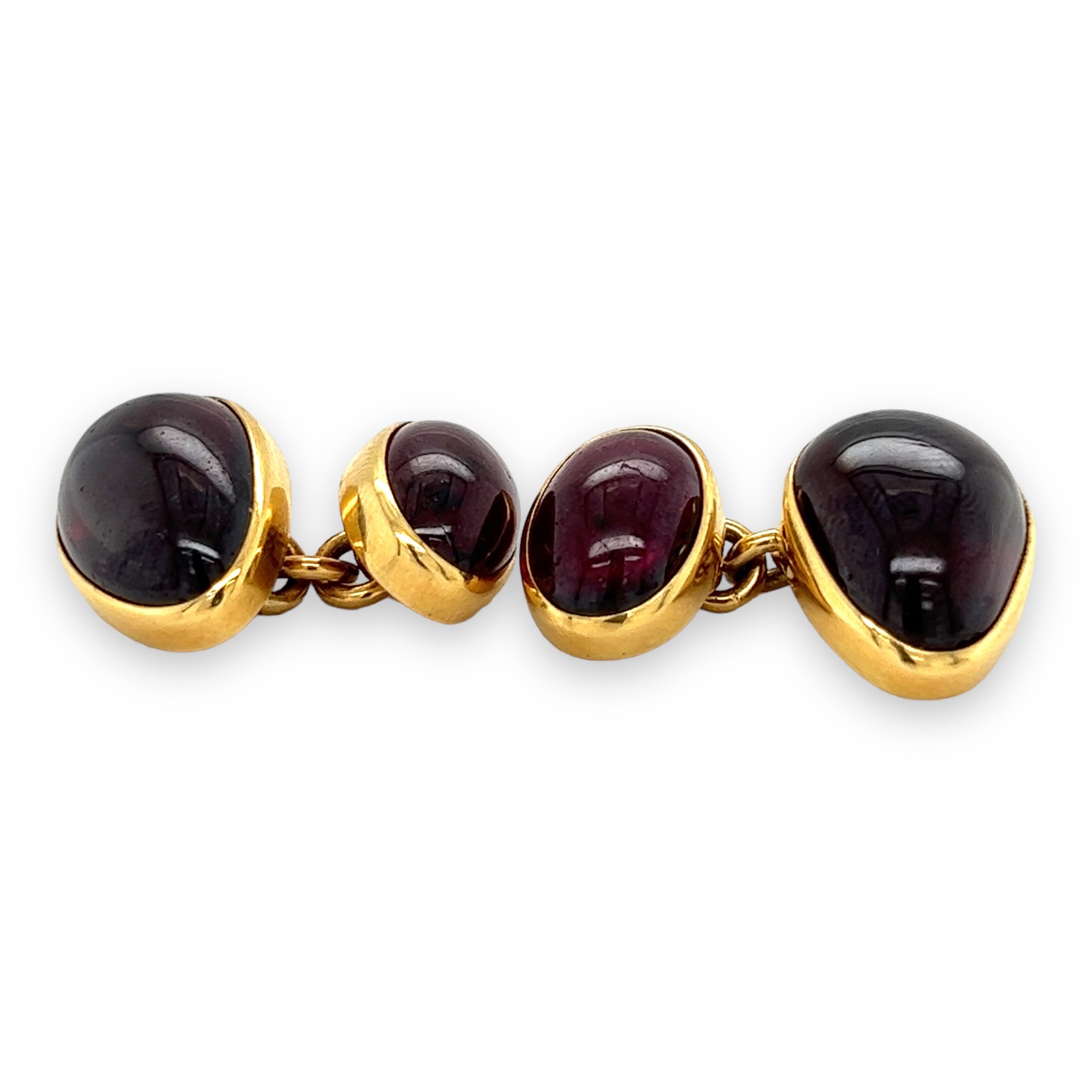 Victorian Cabochon Garnet Cufflinks - Wildsmith Jewellery Cufflinks