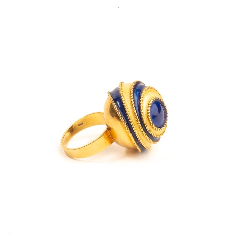 Gold and Enamel Ball Cocktail Ring - Wildsmith Jewellery Rings