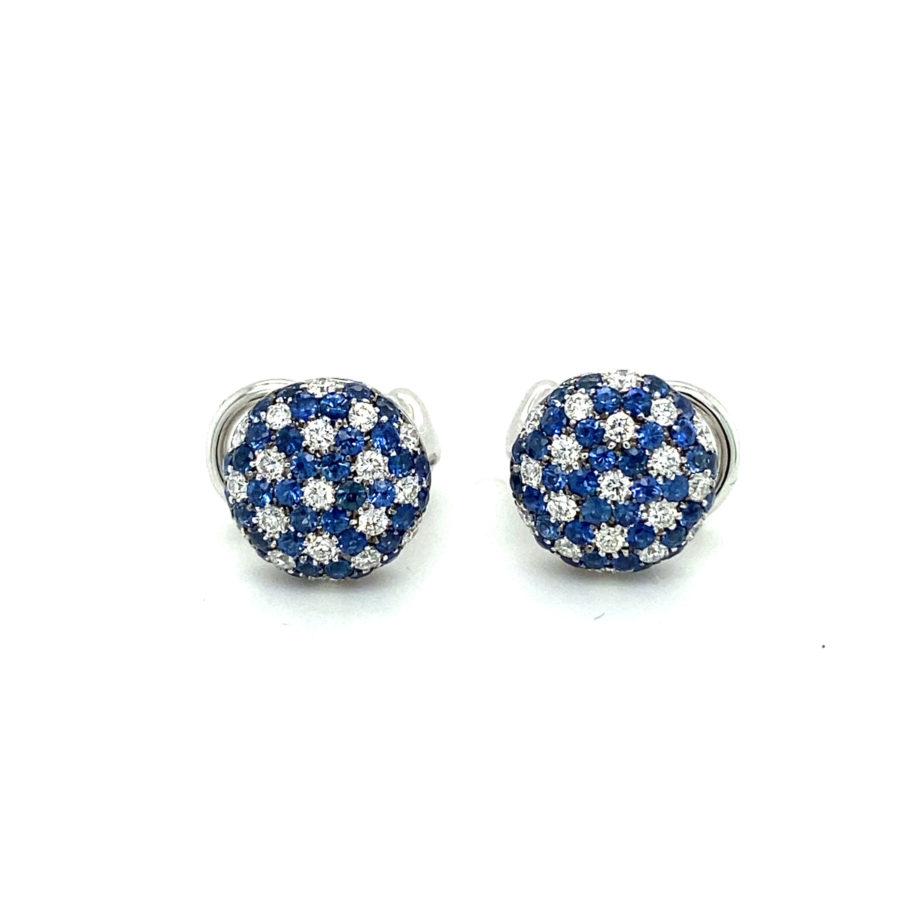 Sapphire & Diamond Cluster Earrings - Wildsmith Jewellery Earrings