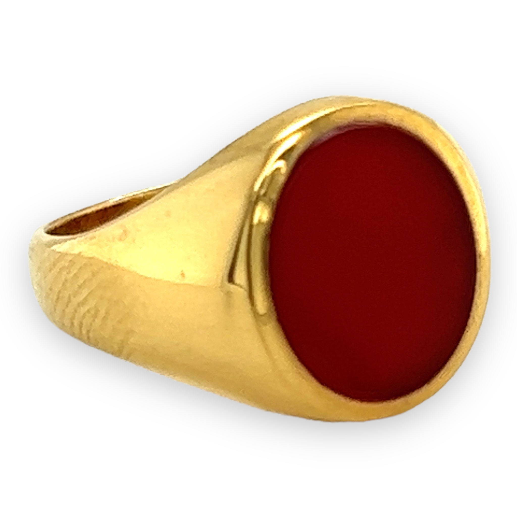 13 x 11mm Carnelian Oxford Oval Heavyweight Signet Ring - Wildsmith Jewellery Signet Ring