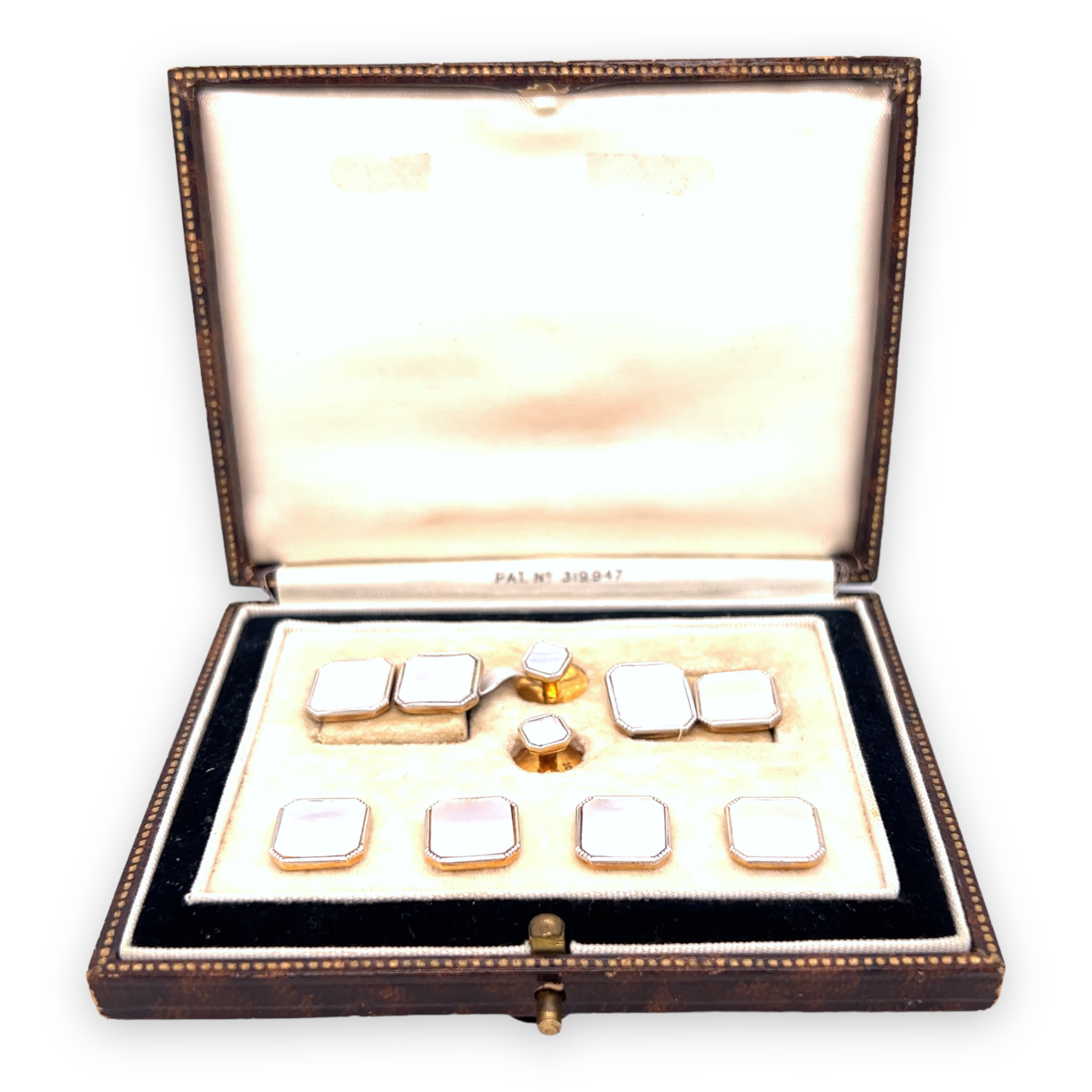 Art Deco Platinum & Gold Dress Set - Wildsmith Jewellery Cufflinks