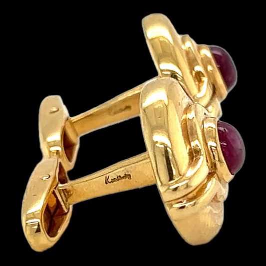 Kutchinsky Ruby Cufflinks 18ct Gold - Wildsmith Jewellery Cufflinks