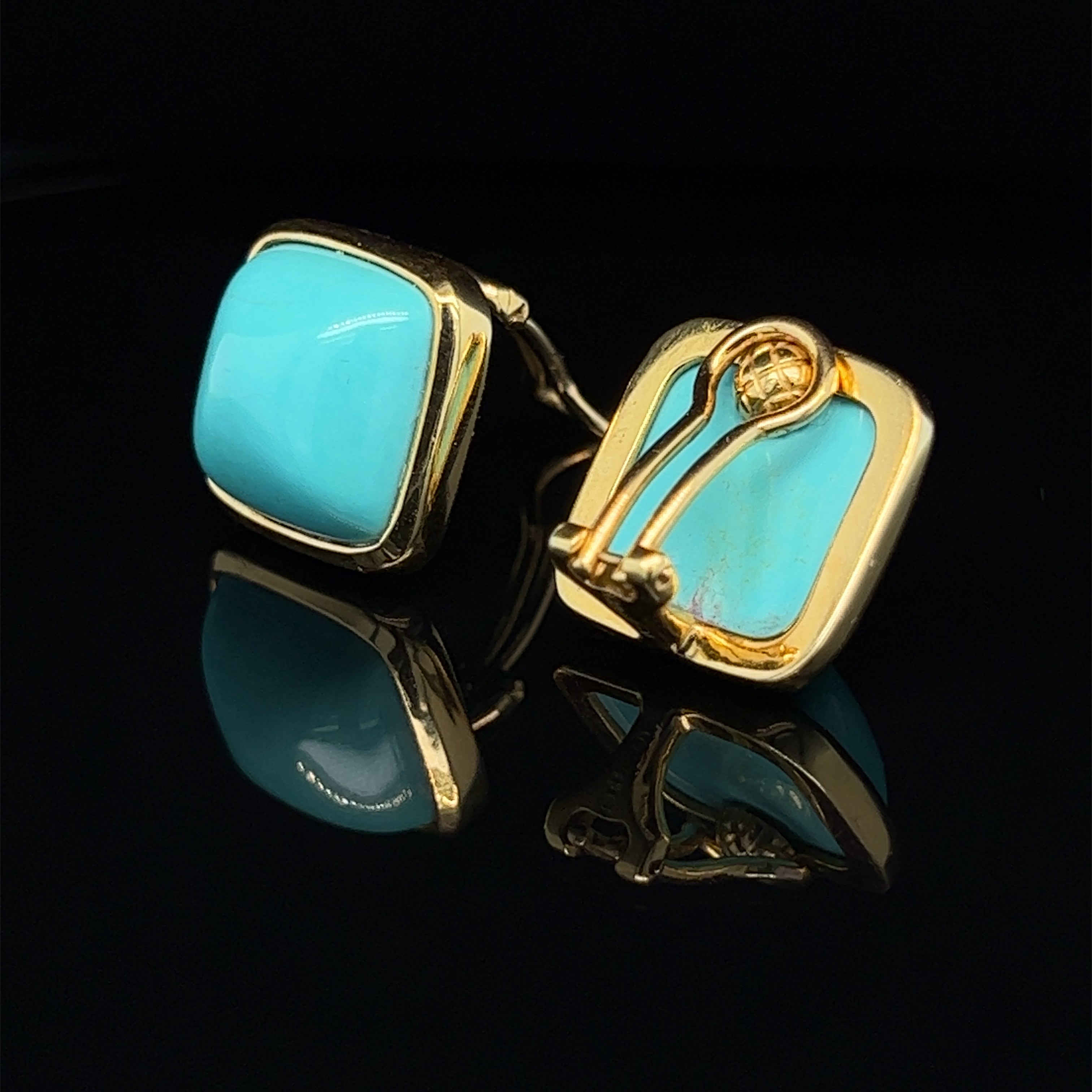 Sugarloaf Turquoise & Gold Earrings - Wildsmith Jewellery Earrings