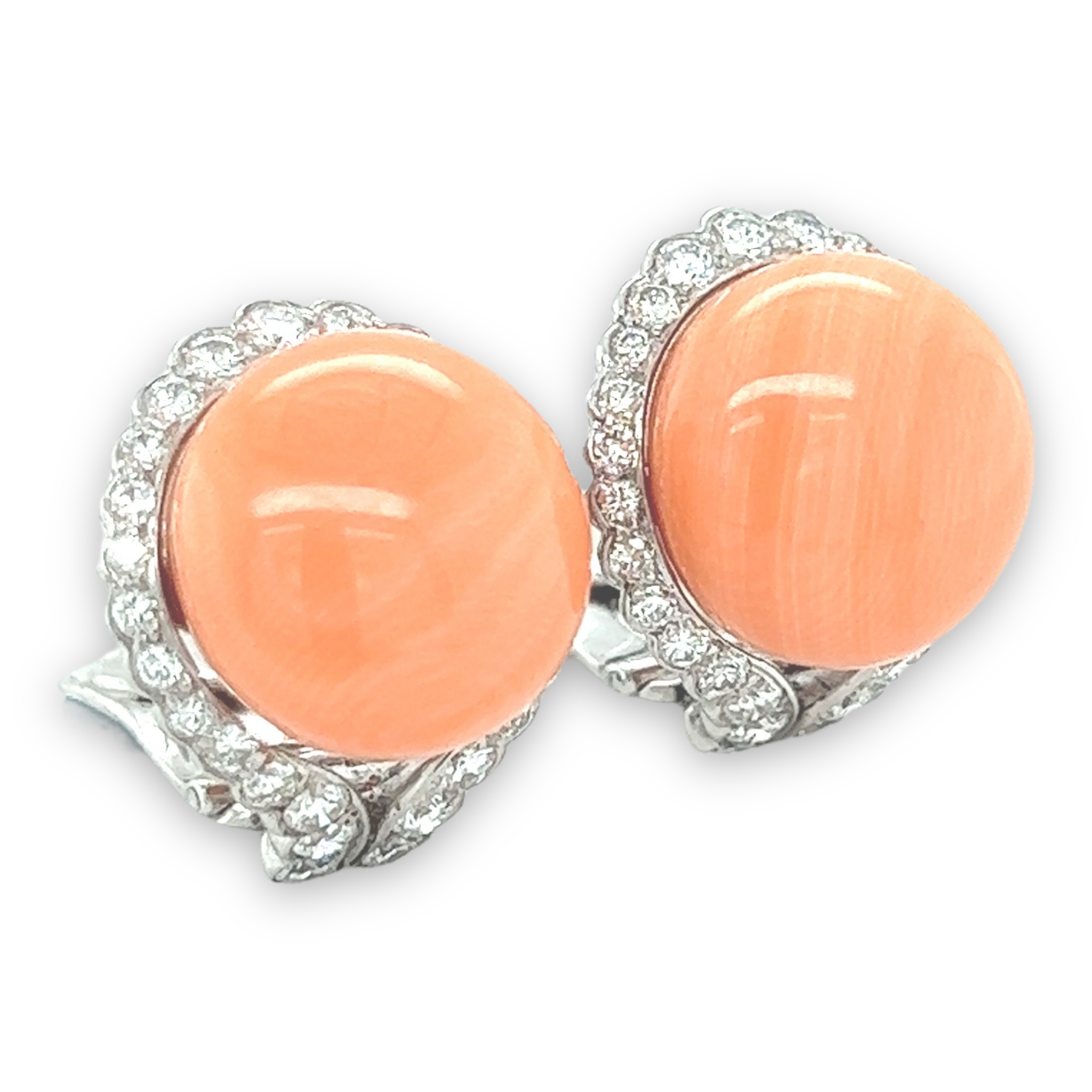 Coral and Diamond Earrings - Wildsmith Jewellery Earrings