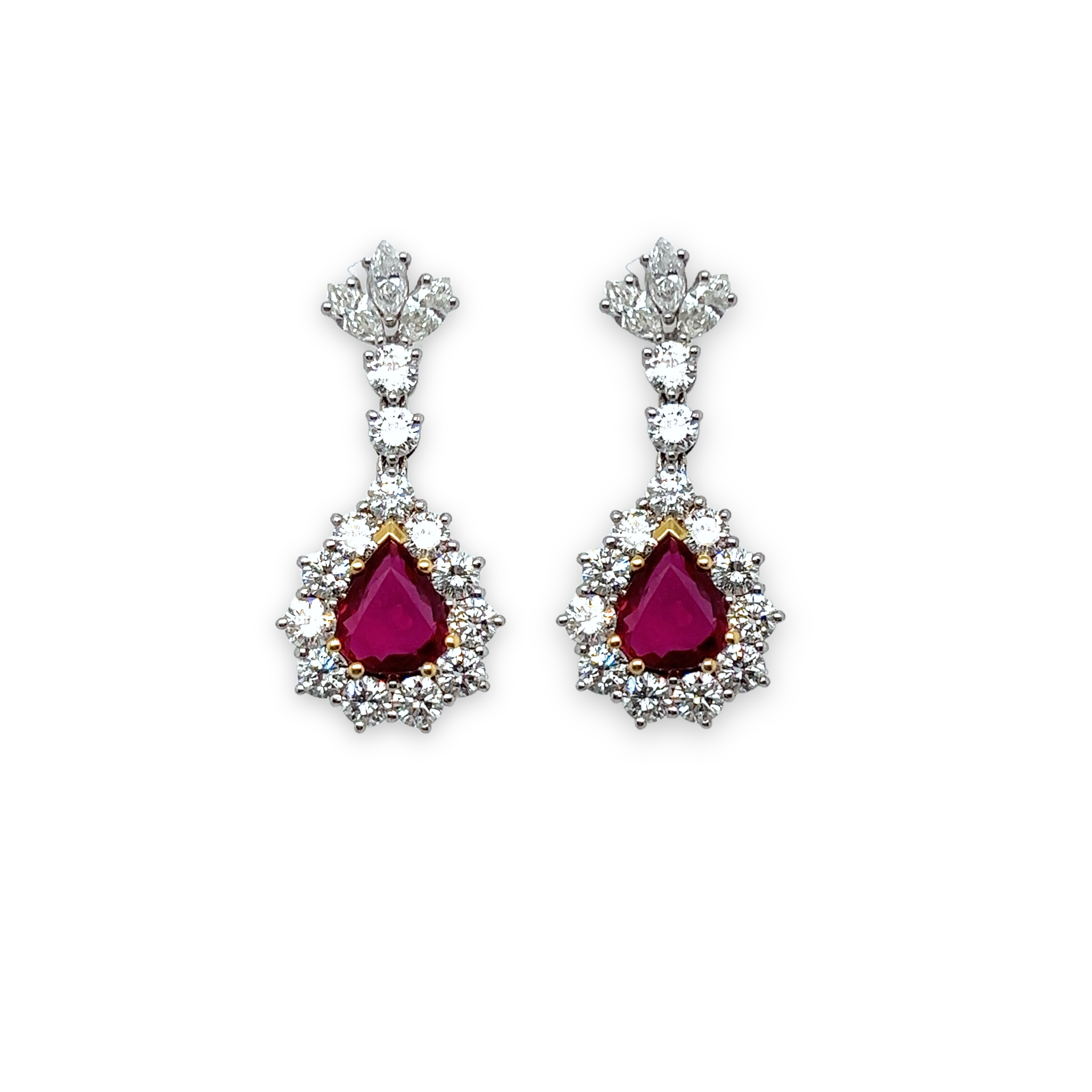 Ruby and Diamond Drop Earrings - Wildsmith Jewellery Earrings