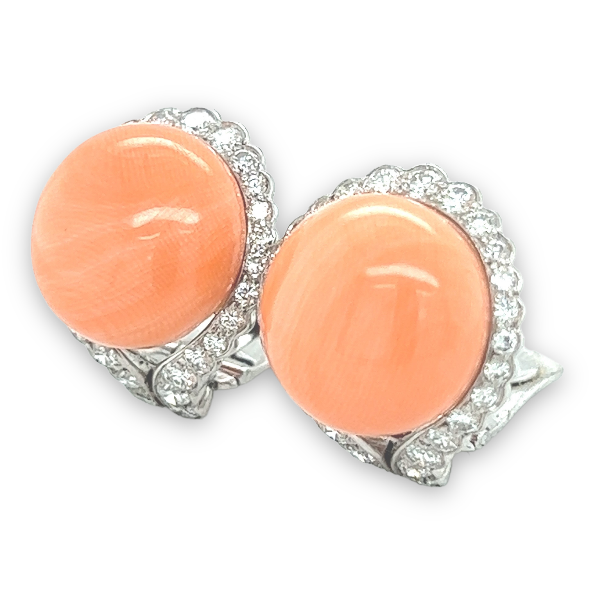 Coral and Diamond Earrings - Wildsmith Jewellery Earrings