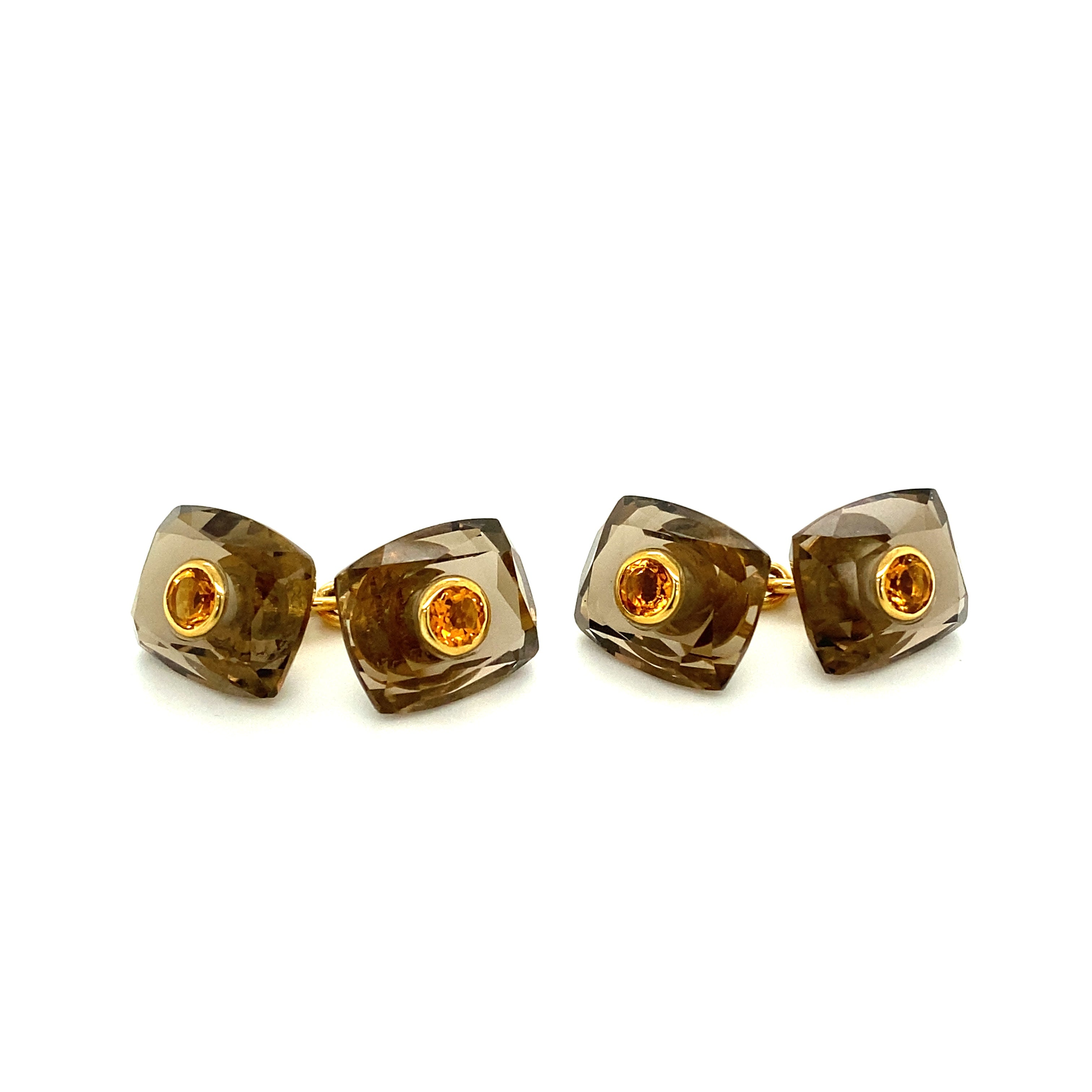 Smoky Quartz & Citrine Cufflinks by Longmire - Wildsmith Jewellery Cufflinks