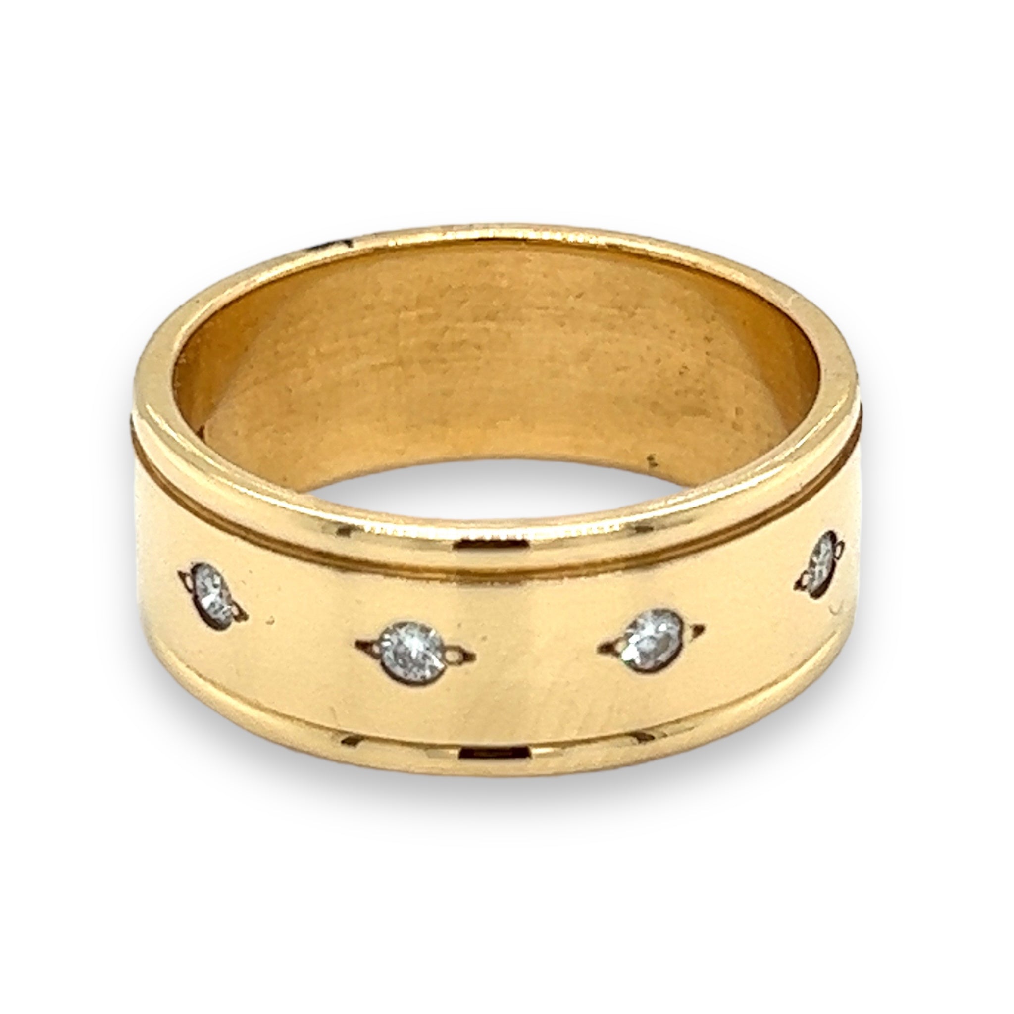 18ct Yellow Gold & Diamond Wedding Band - Wildsmith Jewellery Rings