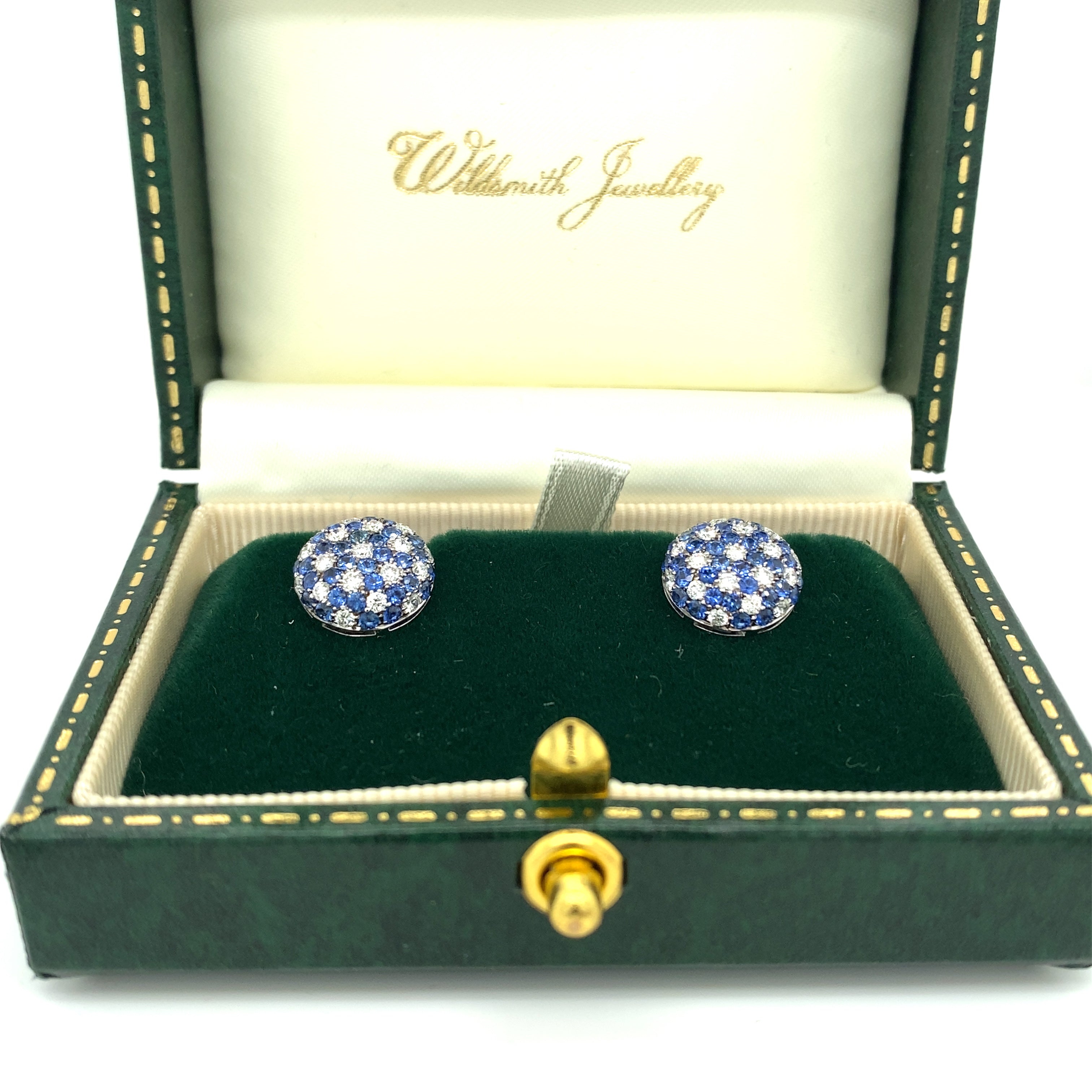 Sapphire & Diamond Cluster Earrings - Wildsmith Jewellery Earrings