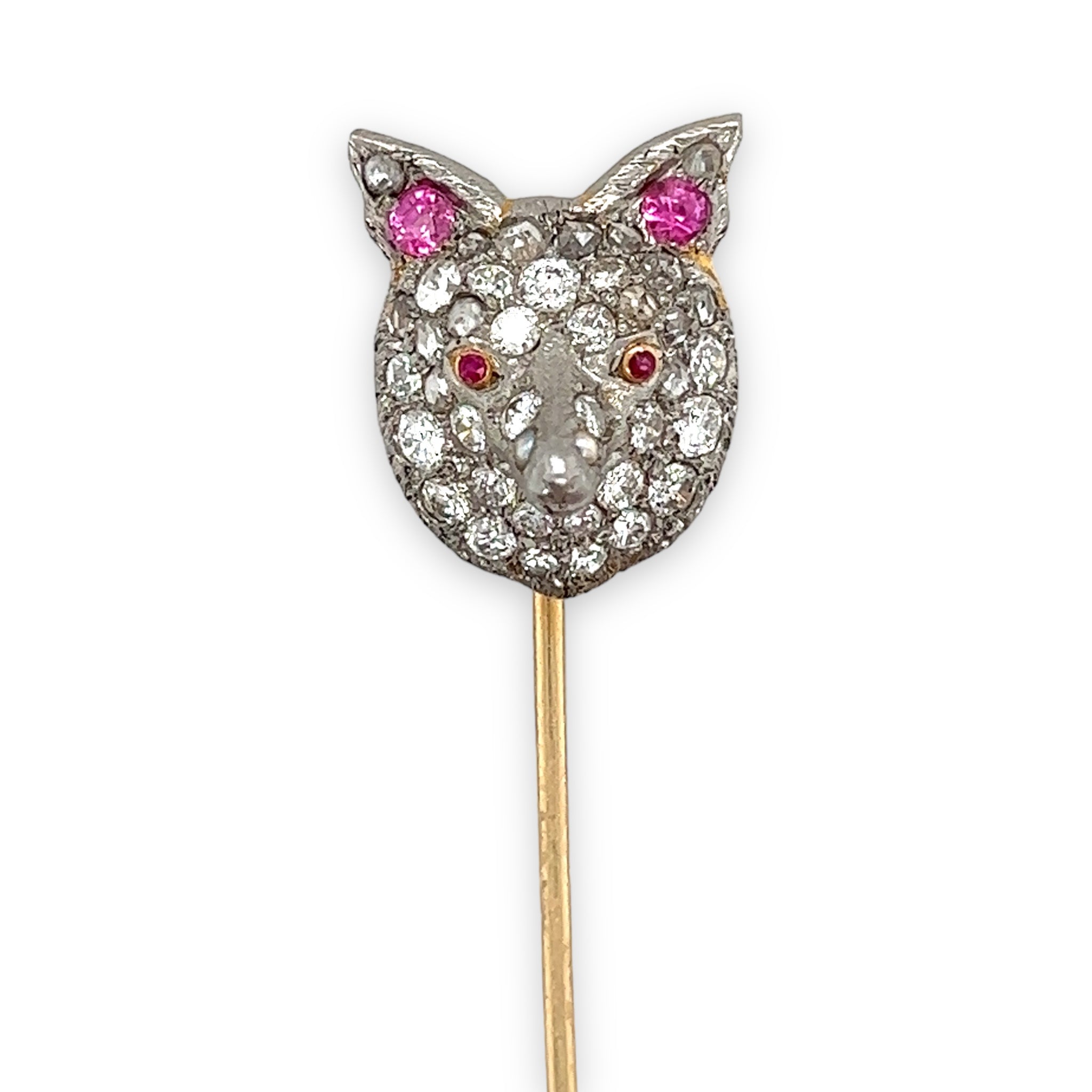 Sapphire & Diamond Fox Stickpin - Wildsmith Jewellery Stickpins