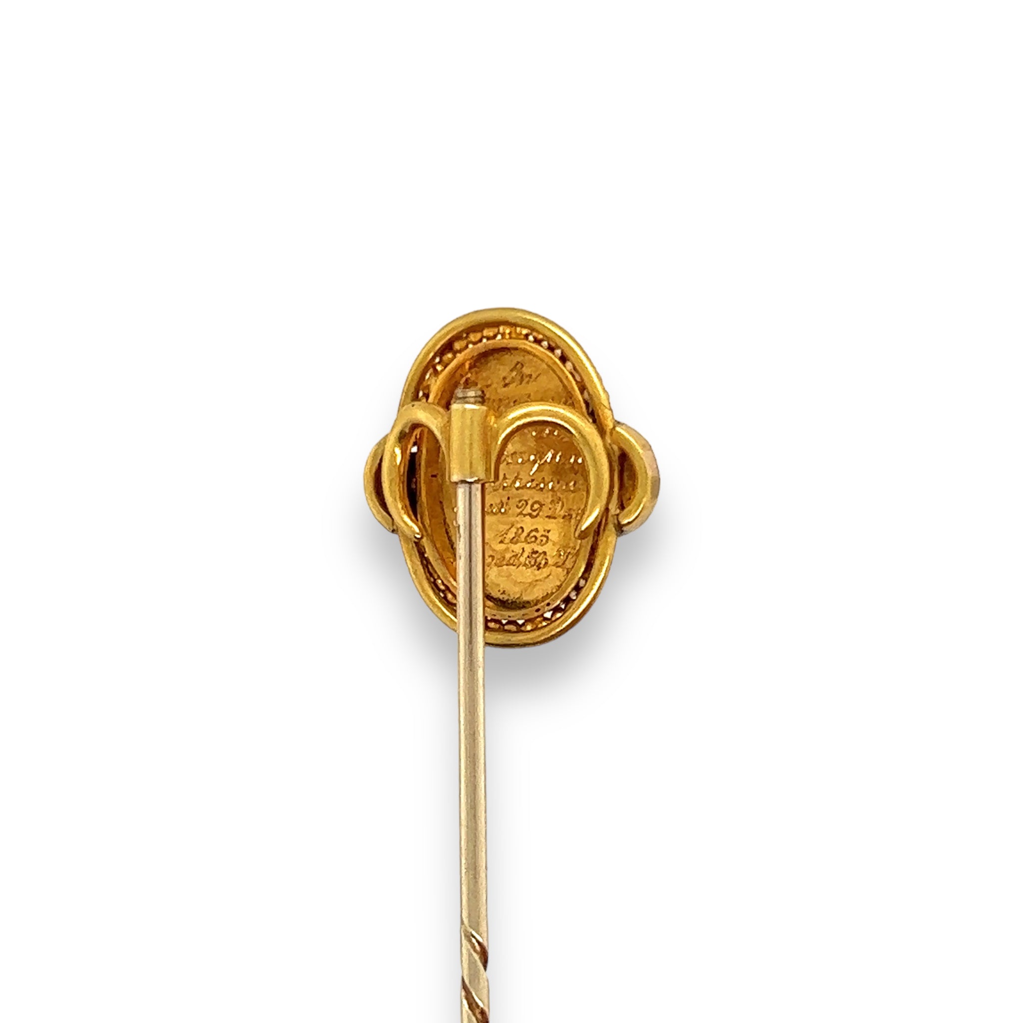 Victorian 18ct Gold Memorial Stickpin - Wildsmith Jewellery Stickpins