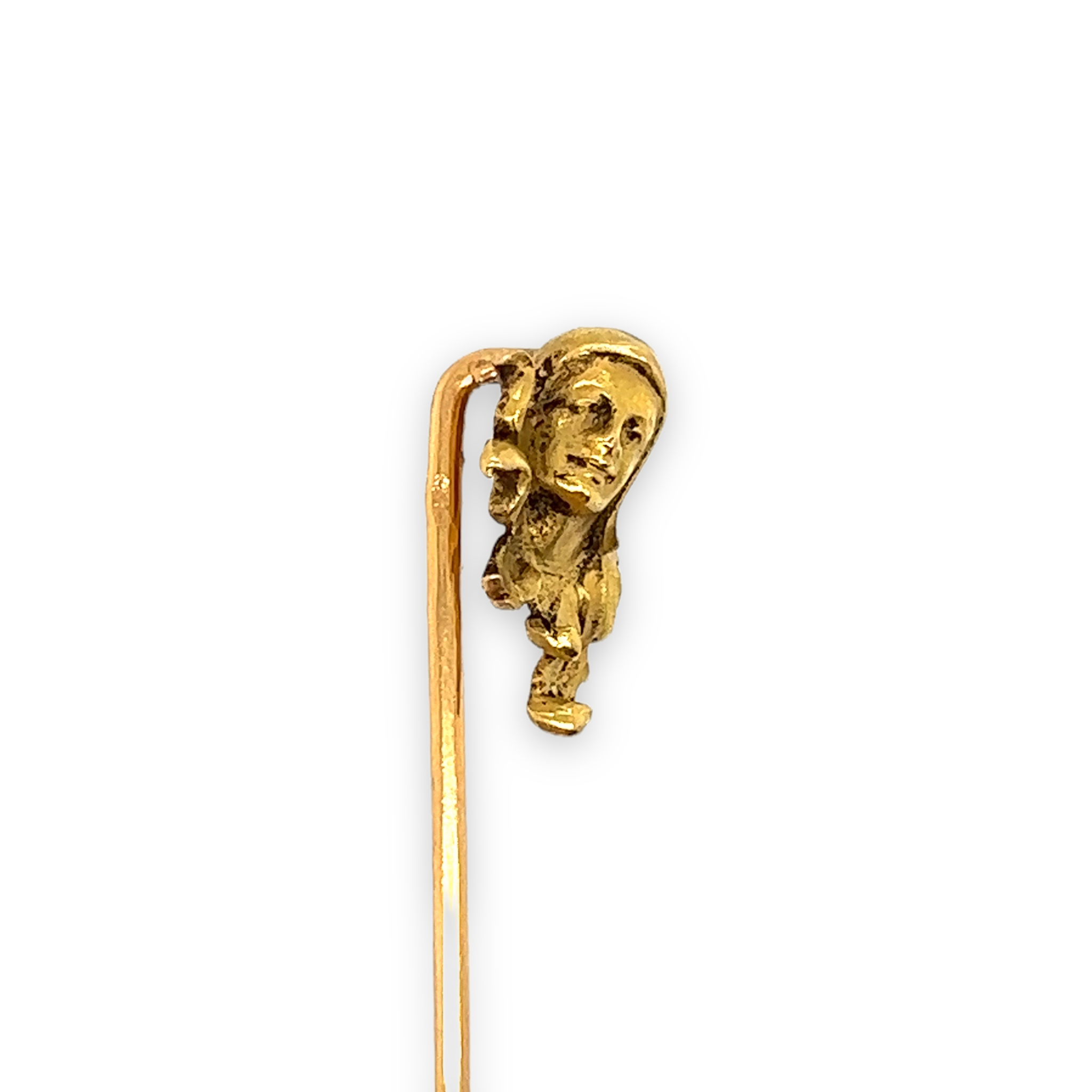 French Art Nouveau Gold Jester Stickpin by Léon Gariod - Wildsmith Jewellery Stickpins