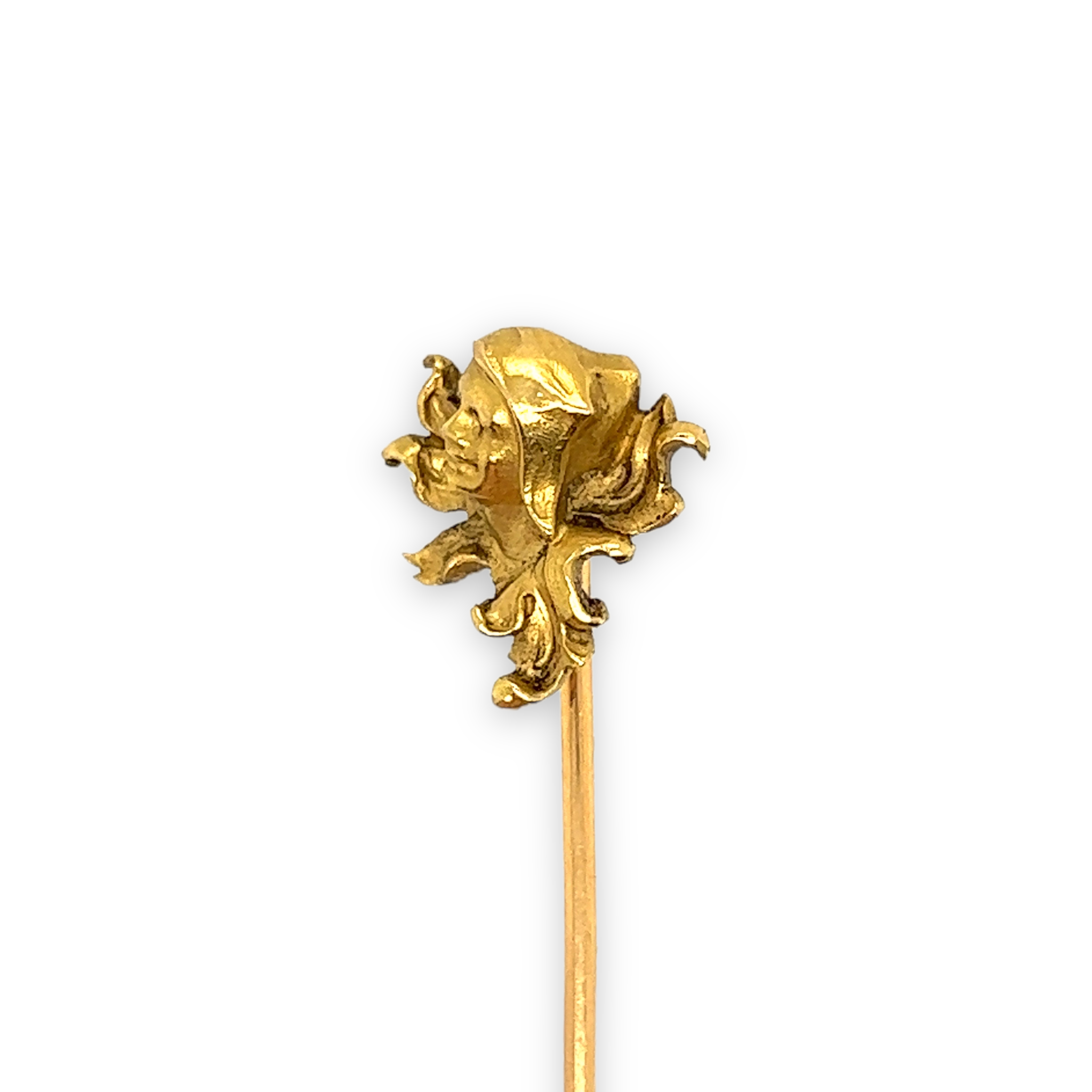 French Art Nouveau Gold Jester Stickpin by Léon Gariod - Wildsmith Jewellery Stickpins