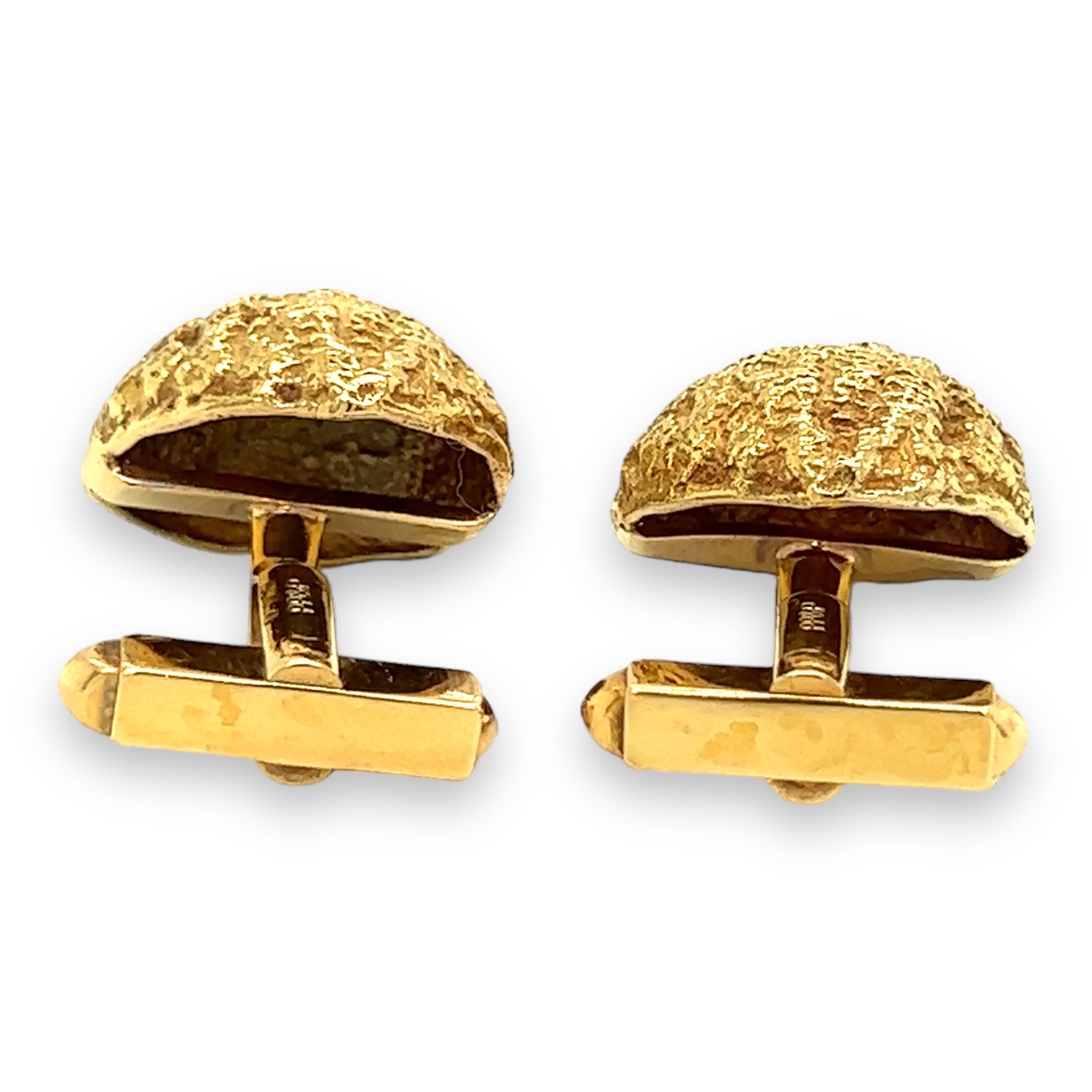 1960s 18ct Gold Walnut Cufflinks - Wildsmith Jewellery Cufflinks