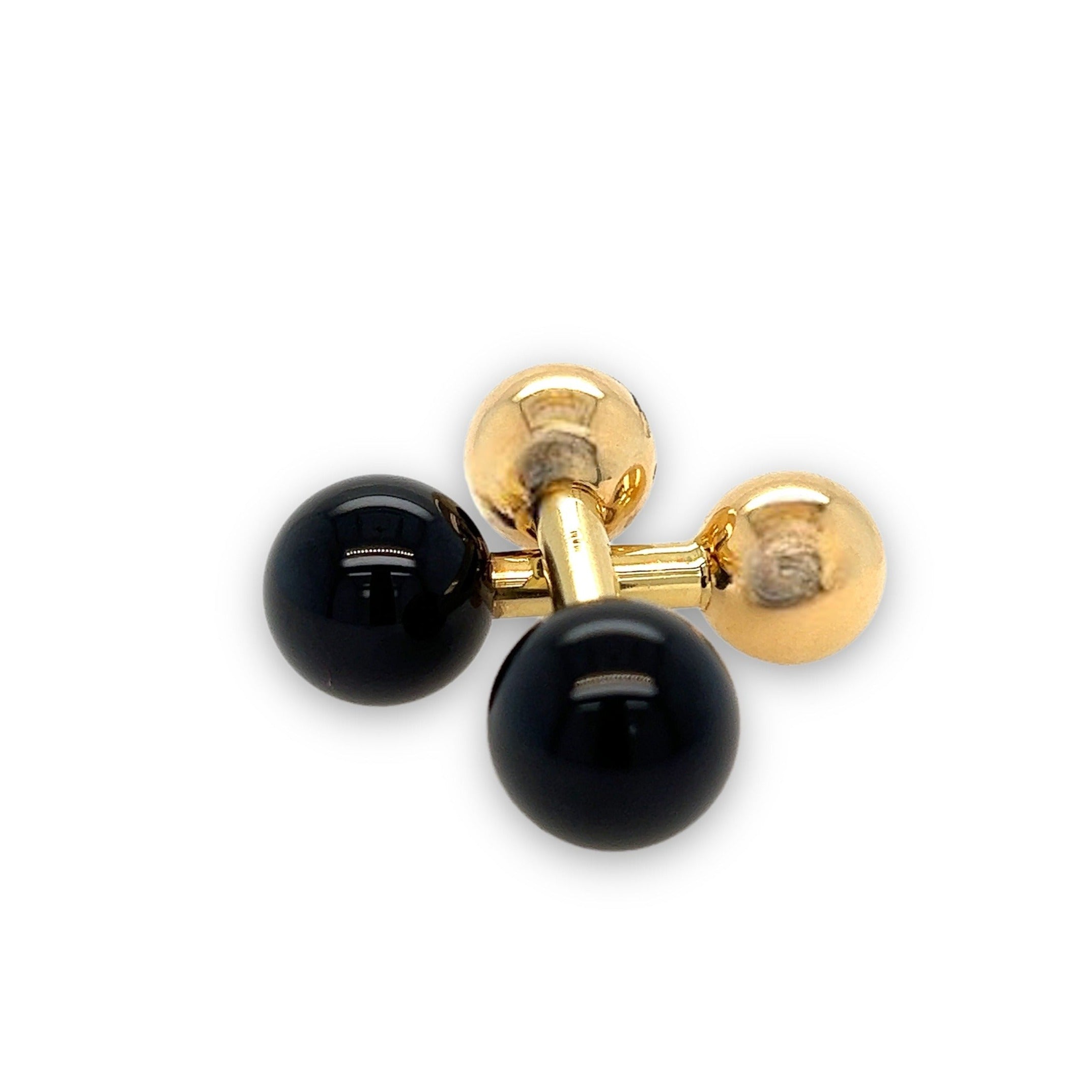 Tiffany & Co Gold & Onyx Barbell Cufflinks, 18ct - Wildsmith Jewellery Cufflinks