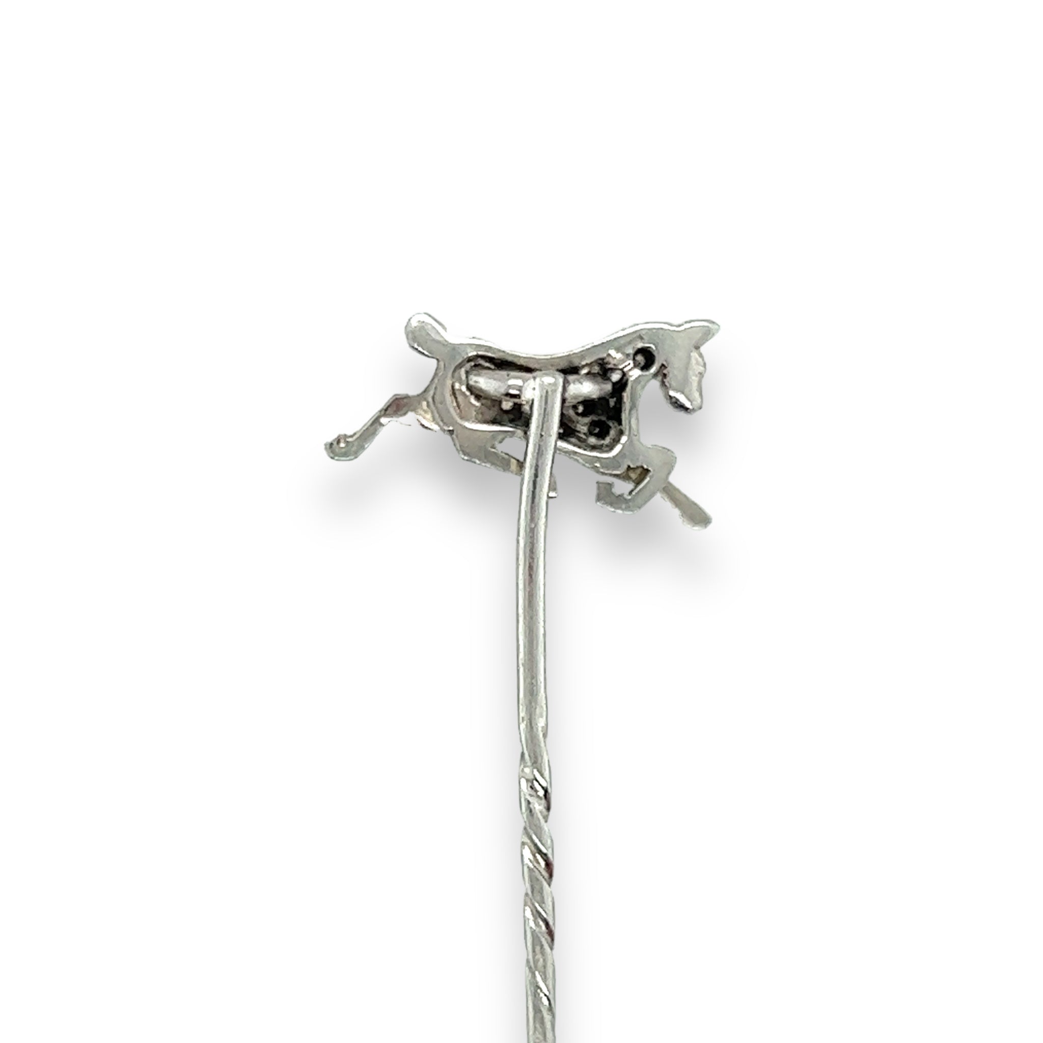Diamond & Sapphire Horse Stickpin, Platinum - Wildsmith Jewellery Stickpins
