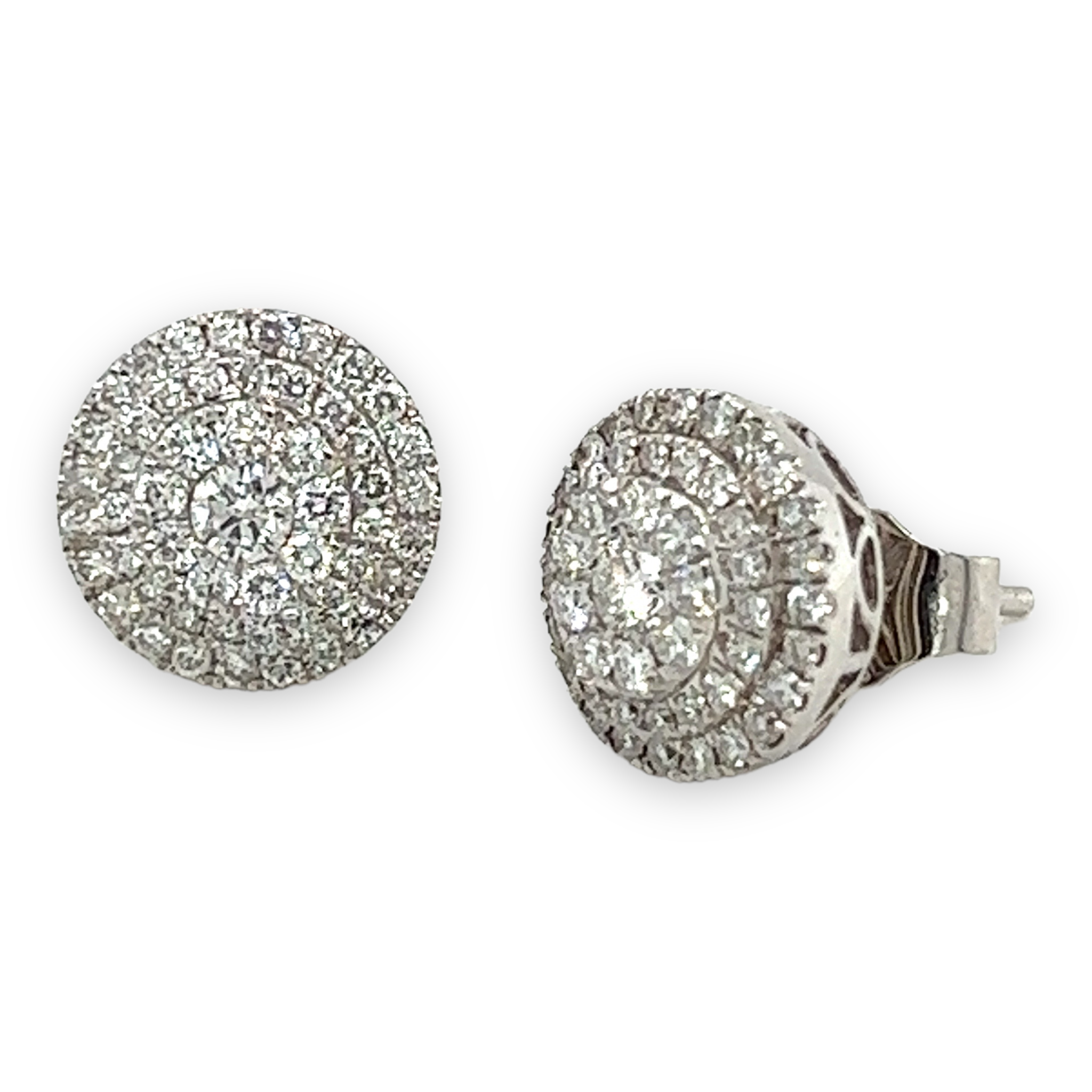 Boucles d'oreilles perle halo de diamants brillant