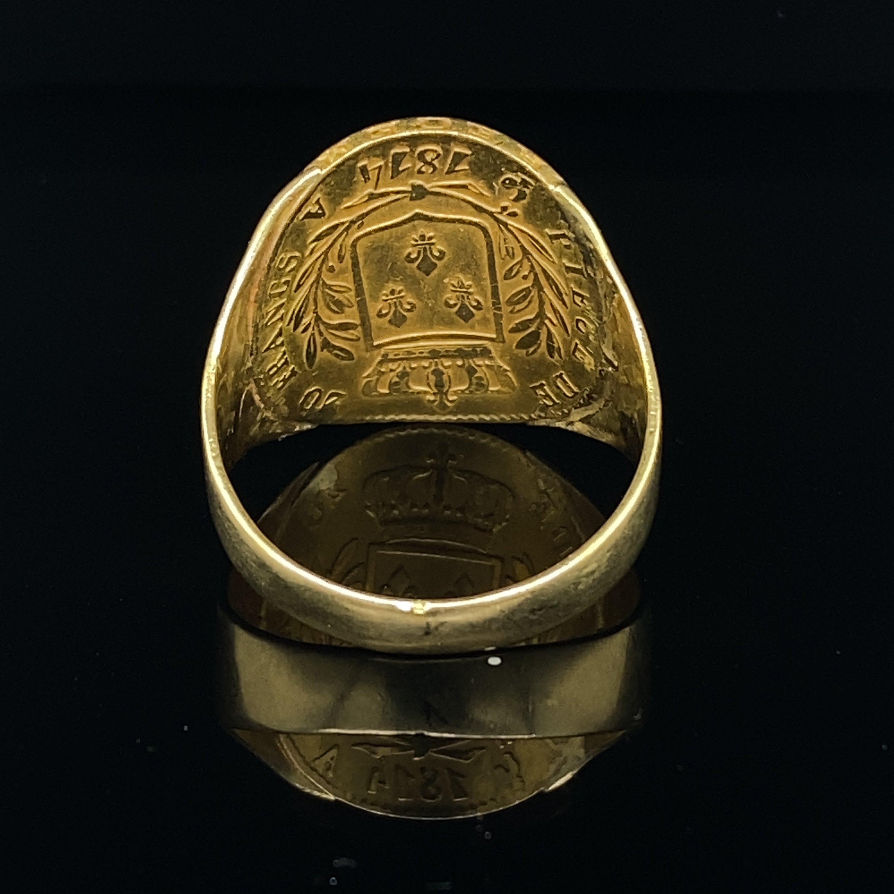 20 Franc Louis XVIII Gold Coin Ring - Wildsmith Jewellery Rings