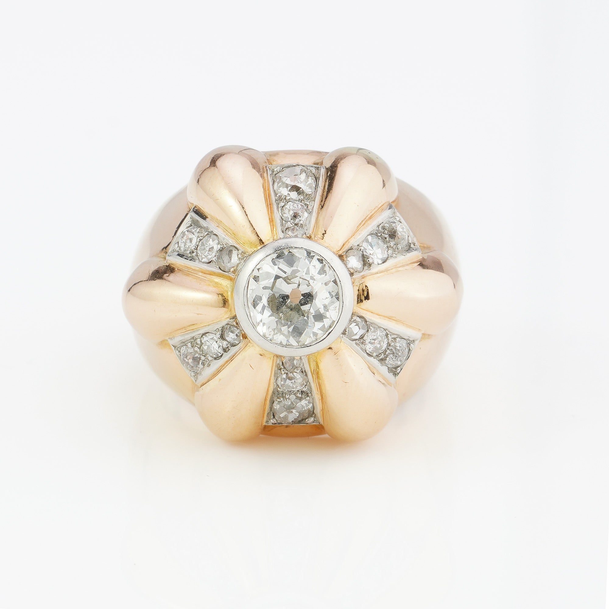 1950’s Gold & Diamond Bombé Ring - Wildsmith Jewellery Rings