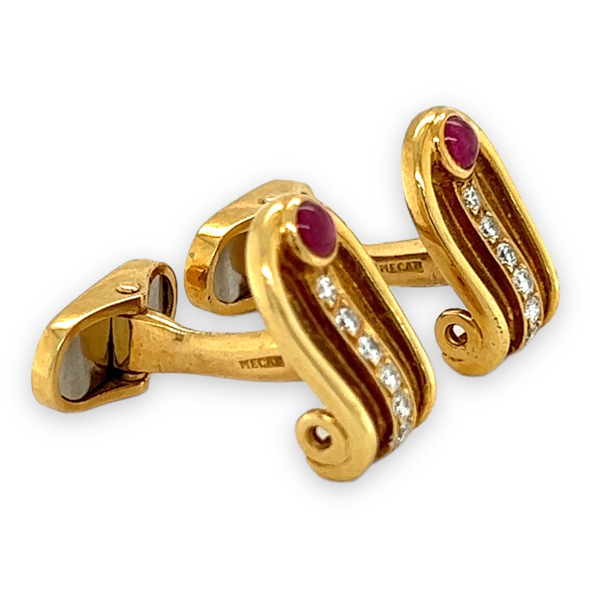 18ct Gold Ruby & Diamond Cufflinks by Chaumet - Wildsmith Jewellery Cufflinks