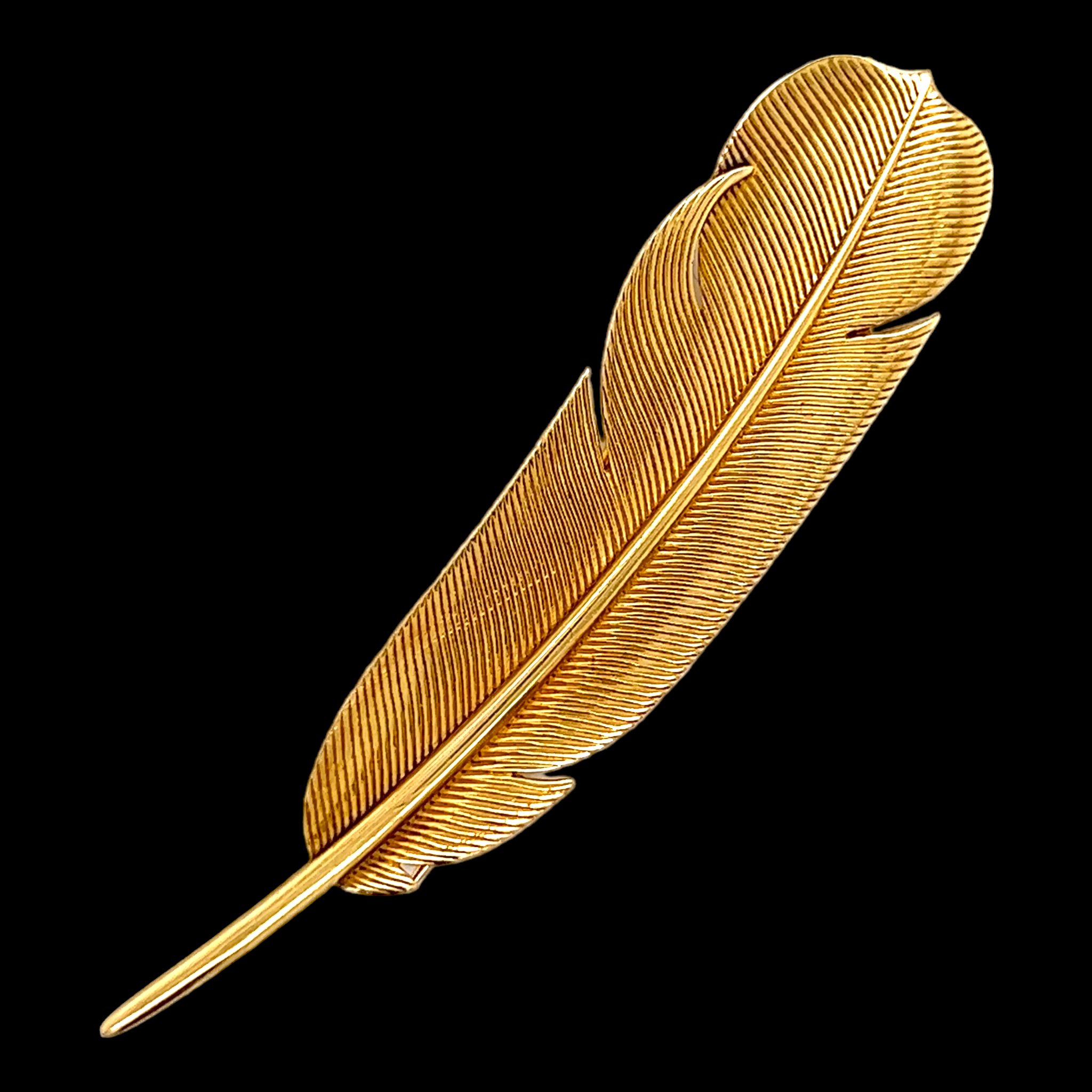 Hermès Paris Gold Feather Brooch - Wildsmith Jewellery Brooches