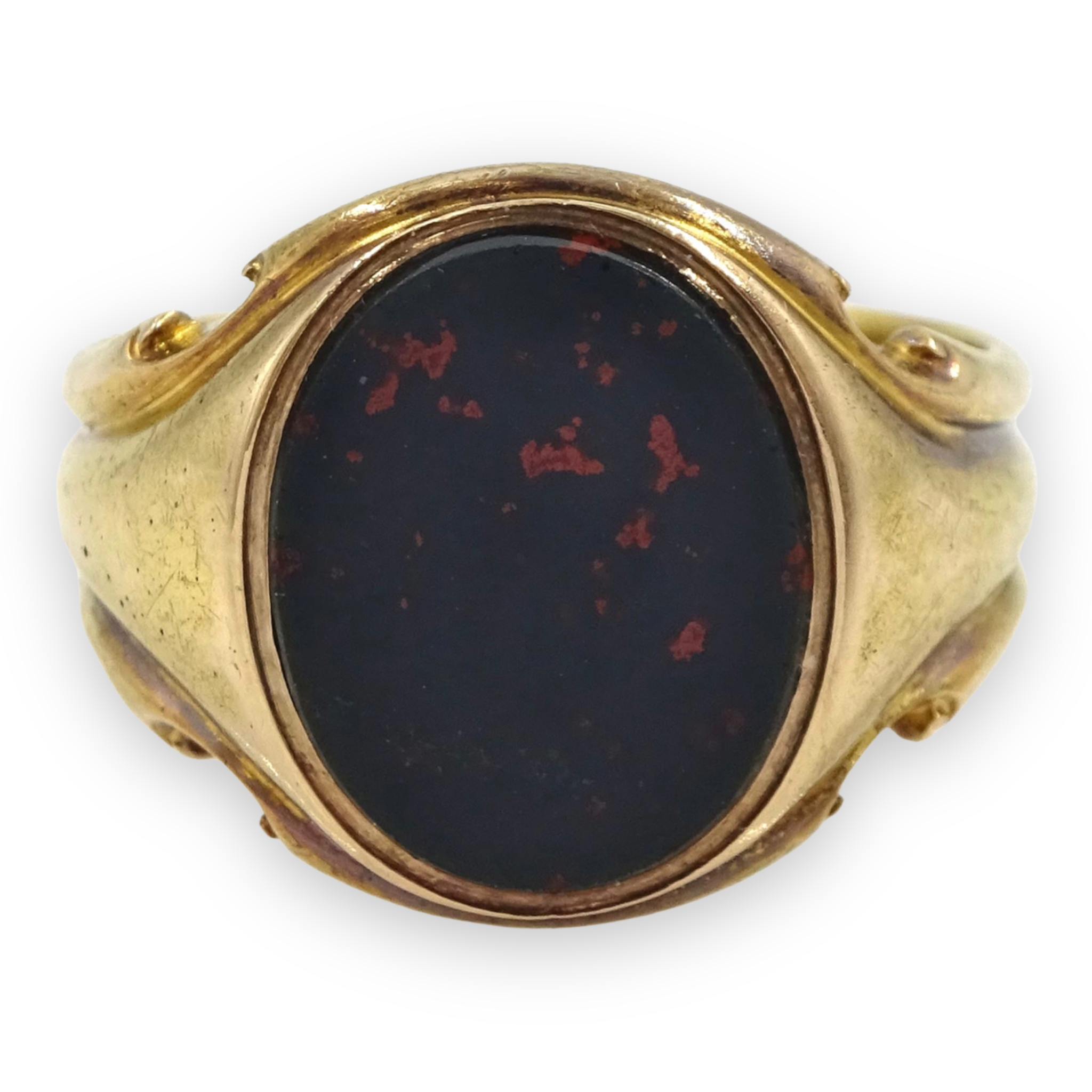 Victorian 15ct Gold & Bloodstone Signet Ring - Wildsmith Jewellery Signet Ring