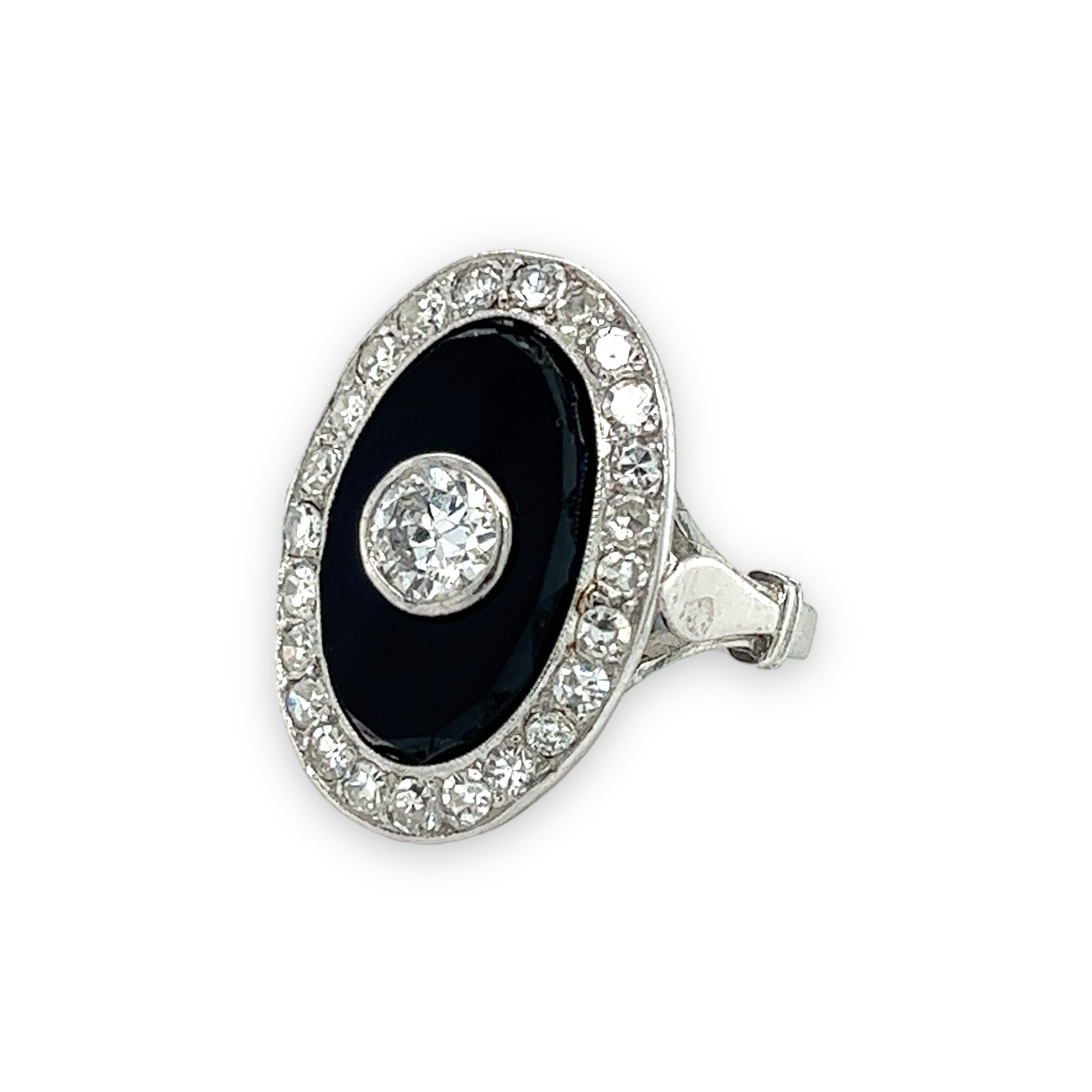 1930s Onyx & Diamond Ring - Wildsmith Jewellery Rings
