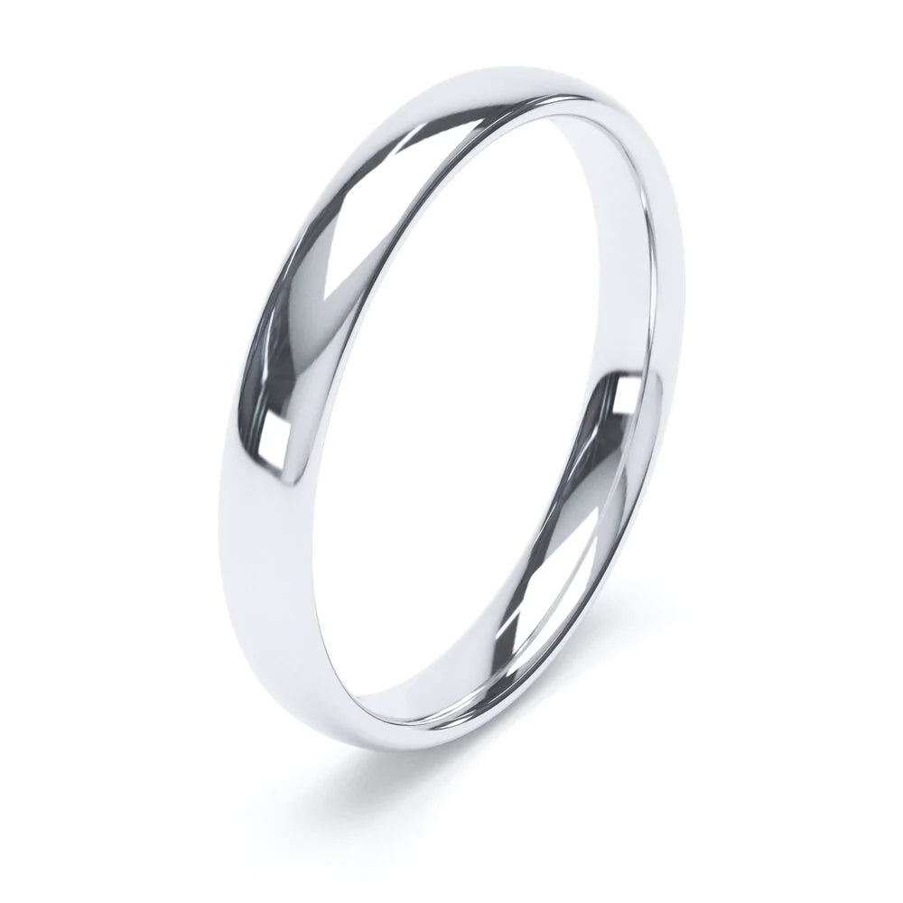 Court Shaped Platinum Wedding Ring - Wildsmith Jewellery