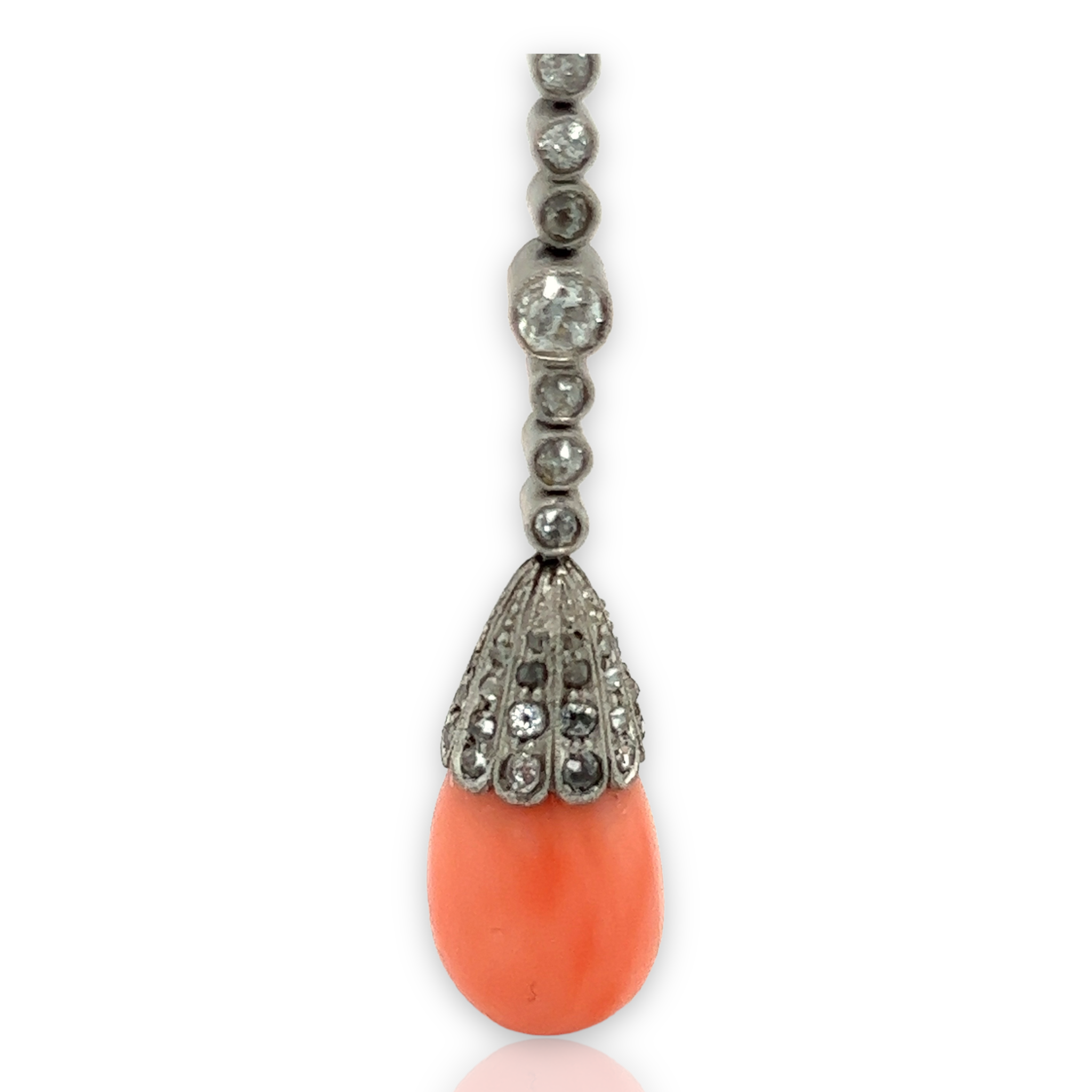 Edwardian, Coral & Diamond Pendant - Wildsmith Jewellery Necklaces