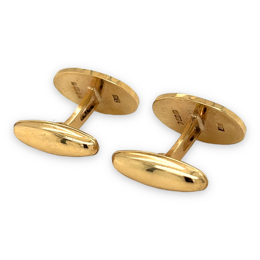 Gold Oval Cufflinks - Wildsmith Jewellery Cufflinks