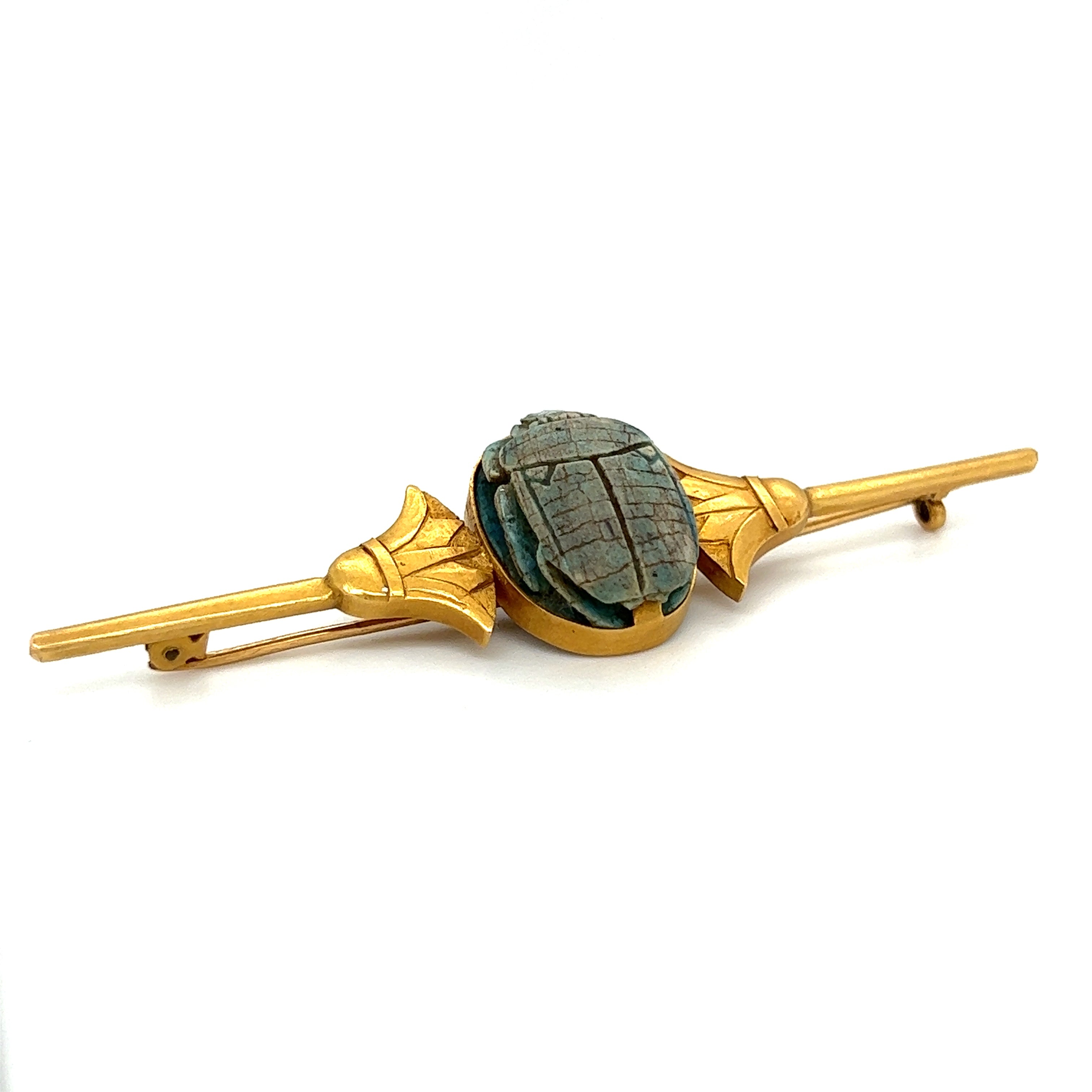 Art Nouveau Egyptian Revival Scarab Brooch - Wildsmith Jewellery Brooches & Lapel Pins