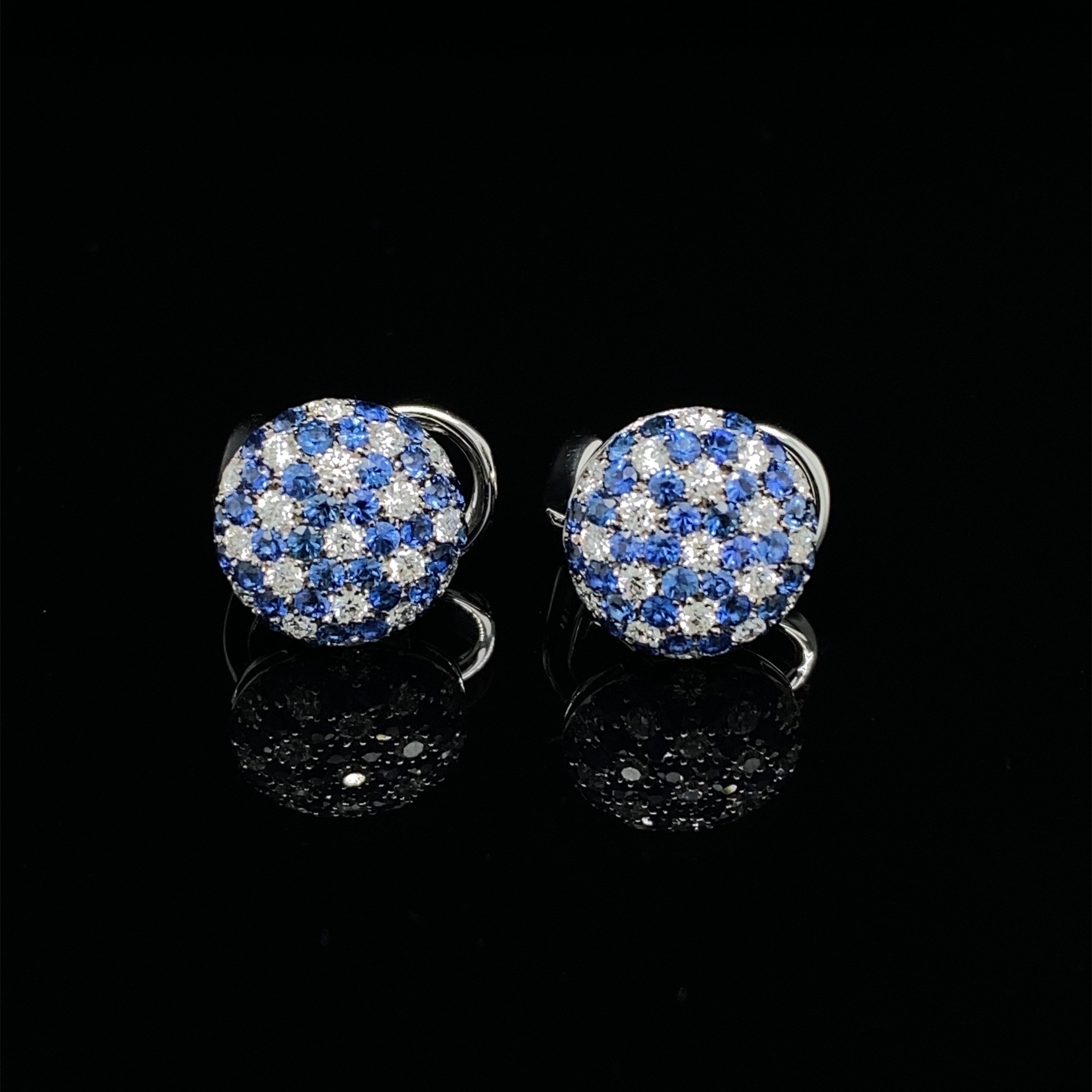 Sapphire & Diamond Cluster Earrings - Wildsmith Jewellery Earrings