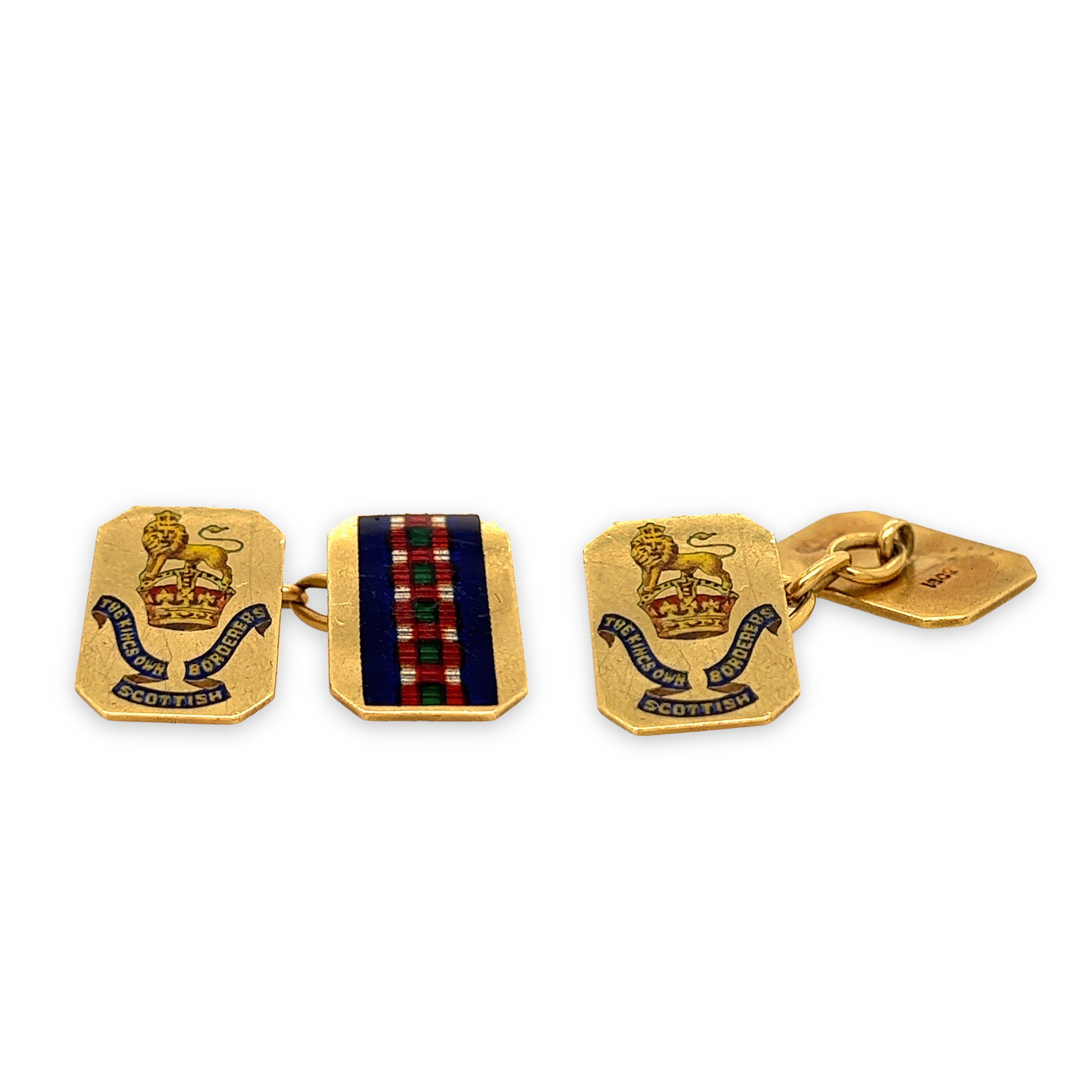 18ct Regimental Cufflinks, The Kings Own Scottish Borderers - Wildsmith Jewellery Cufflinks