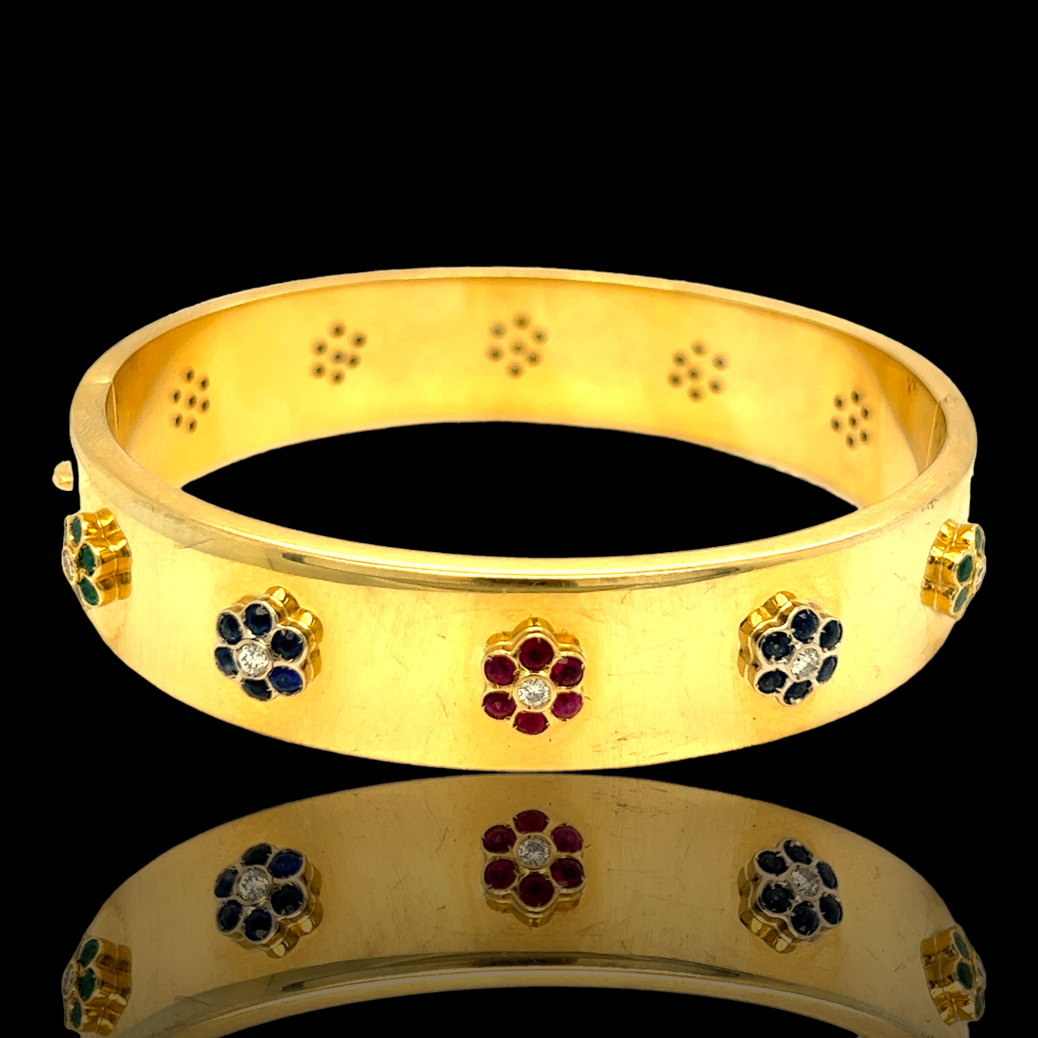 Gold Gem Set Bangle - Wildsmith Jewellery Bracelets & Bangles