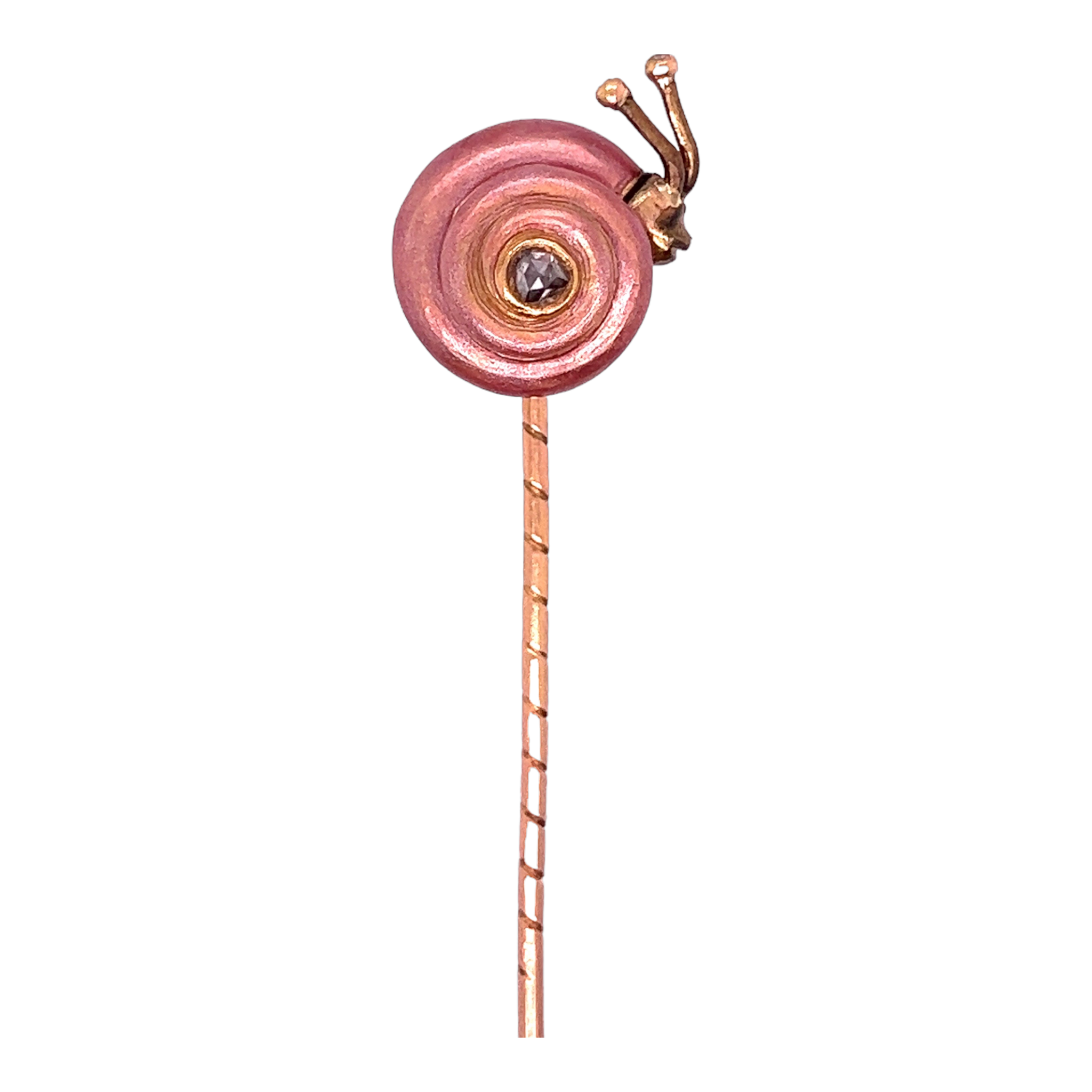 Enamel & Diamond Snail Stickpin - Wildsmith Jewellery Stickpins