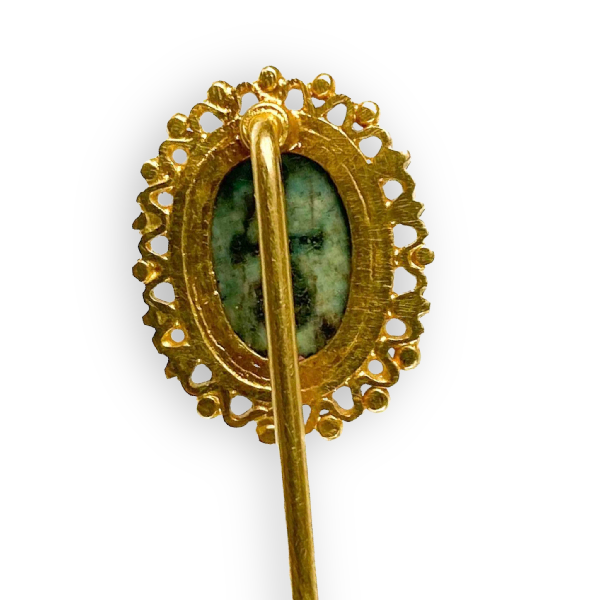 Antique Egyptian Faience Scarab Stickpin - Wildsmith Jewellery