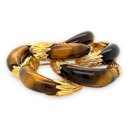 Tiger's Eye & Gold Brooch by Kutchinsky - Wildsmith Jewellery Brooches