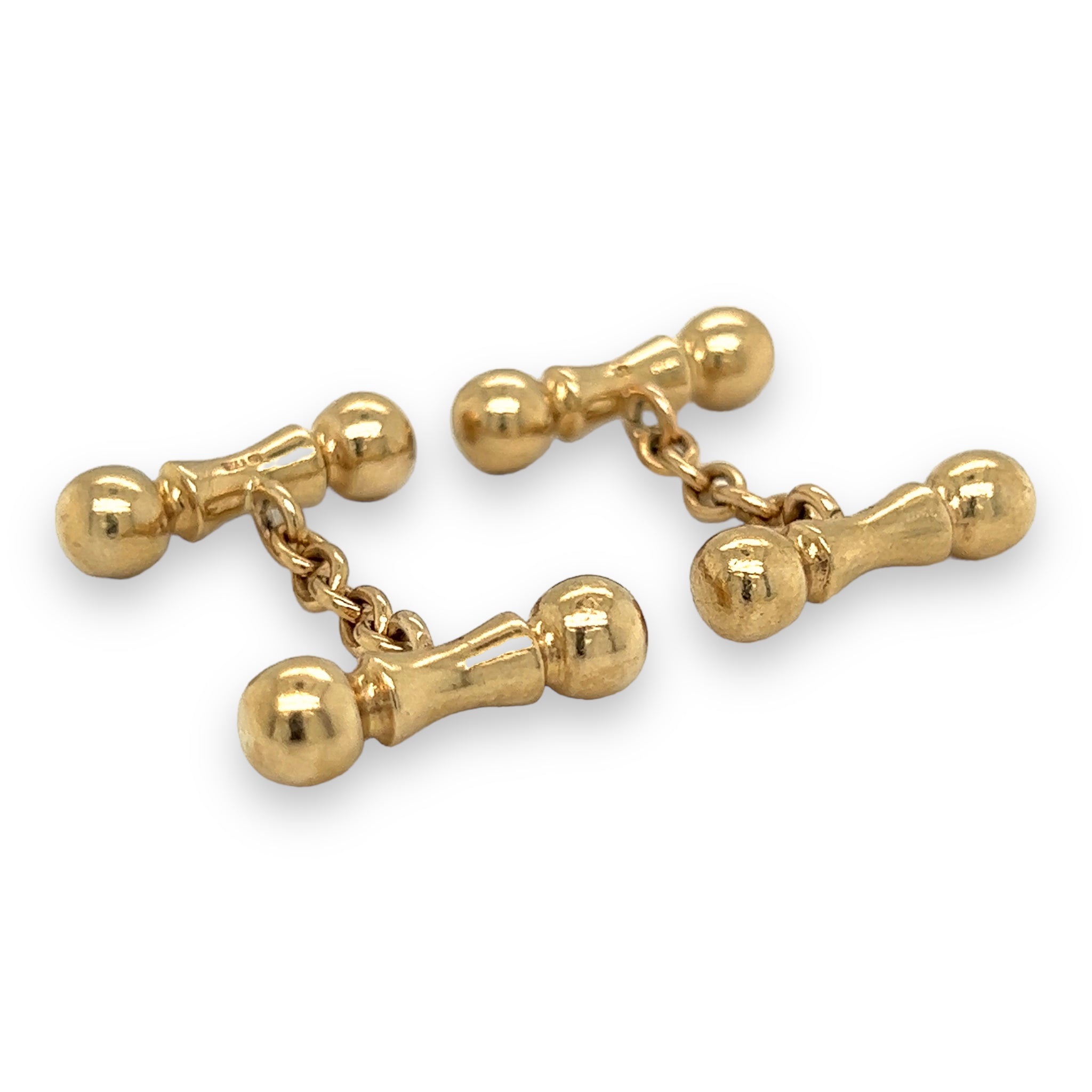 9ct Yellow Gold Dumbbell Cufflinks - Wildsmith Jewellery Cufflinks