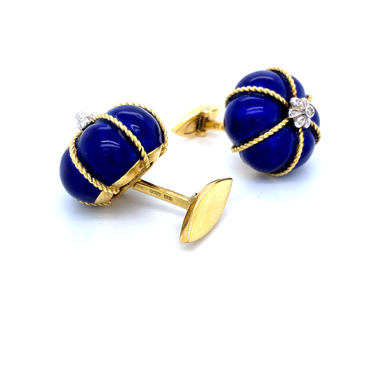 Enamel and Diamond Cufflinks - Wildsmith Jewellery Cufflinks