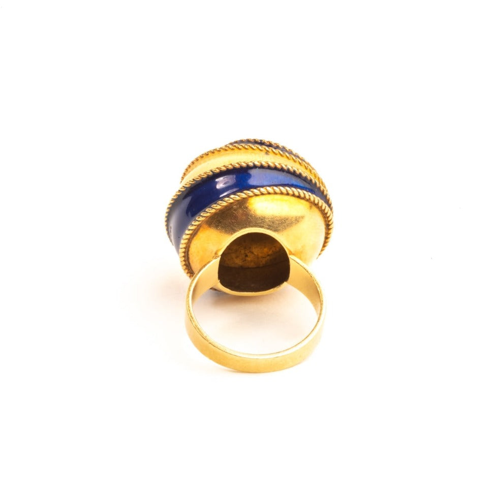 Gold and Enamel Ball Cocktail Ring - Wildsmith Jewellery Rings