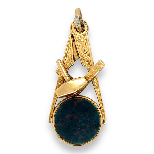 Victorian 18ct Gold & Bloodstone Masonic Pendant - Wildsmith Jewellery Charms & Pendants