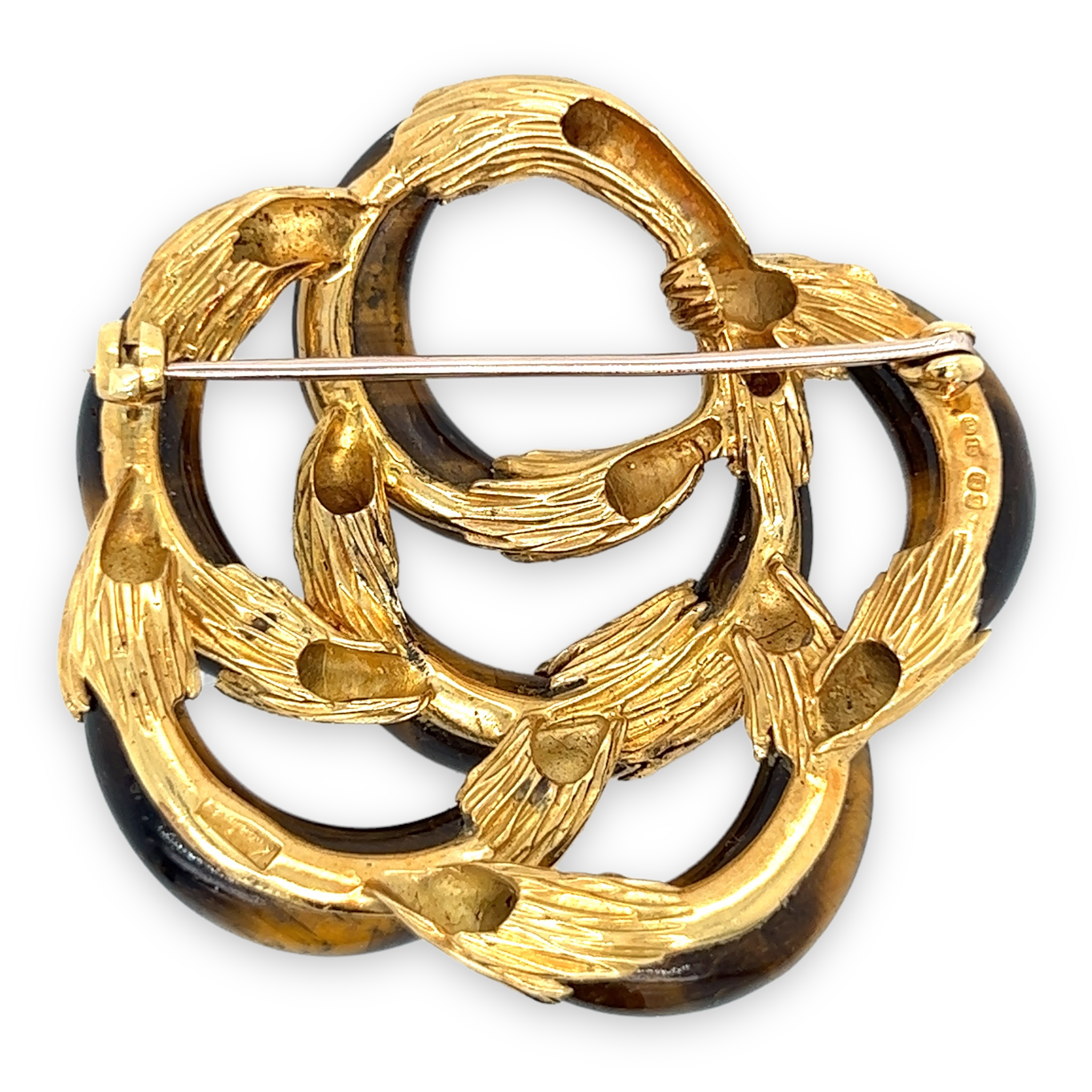 Tiger's Eye & Gold Brooch by Kutchinsky - Wildsmith Jewellery Brooches