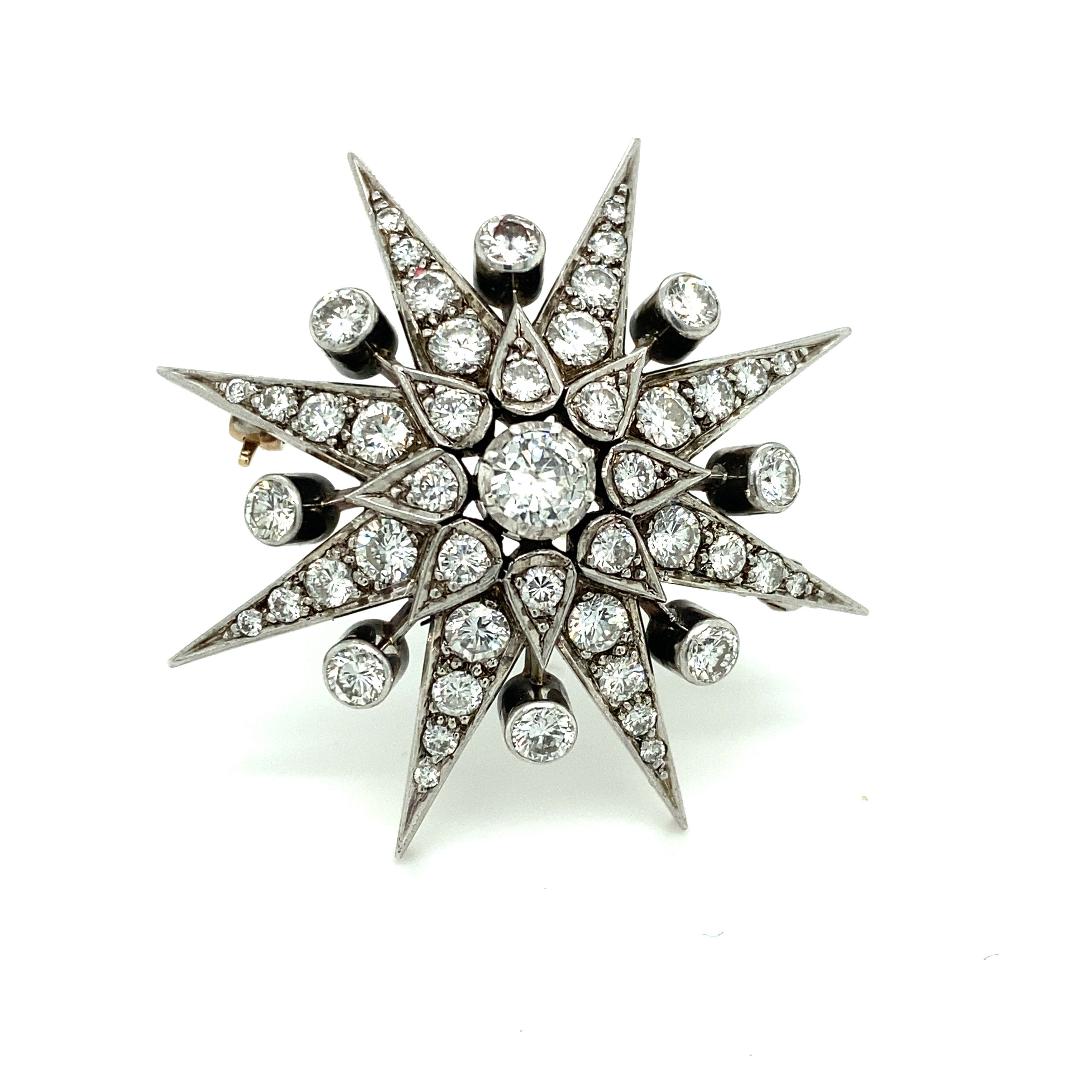 Victorian Diamond Star Brooch - Wildsmith Jewellery Brooches